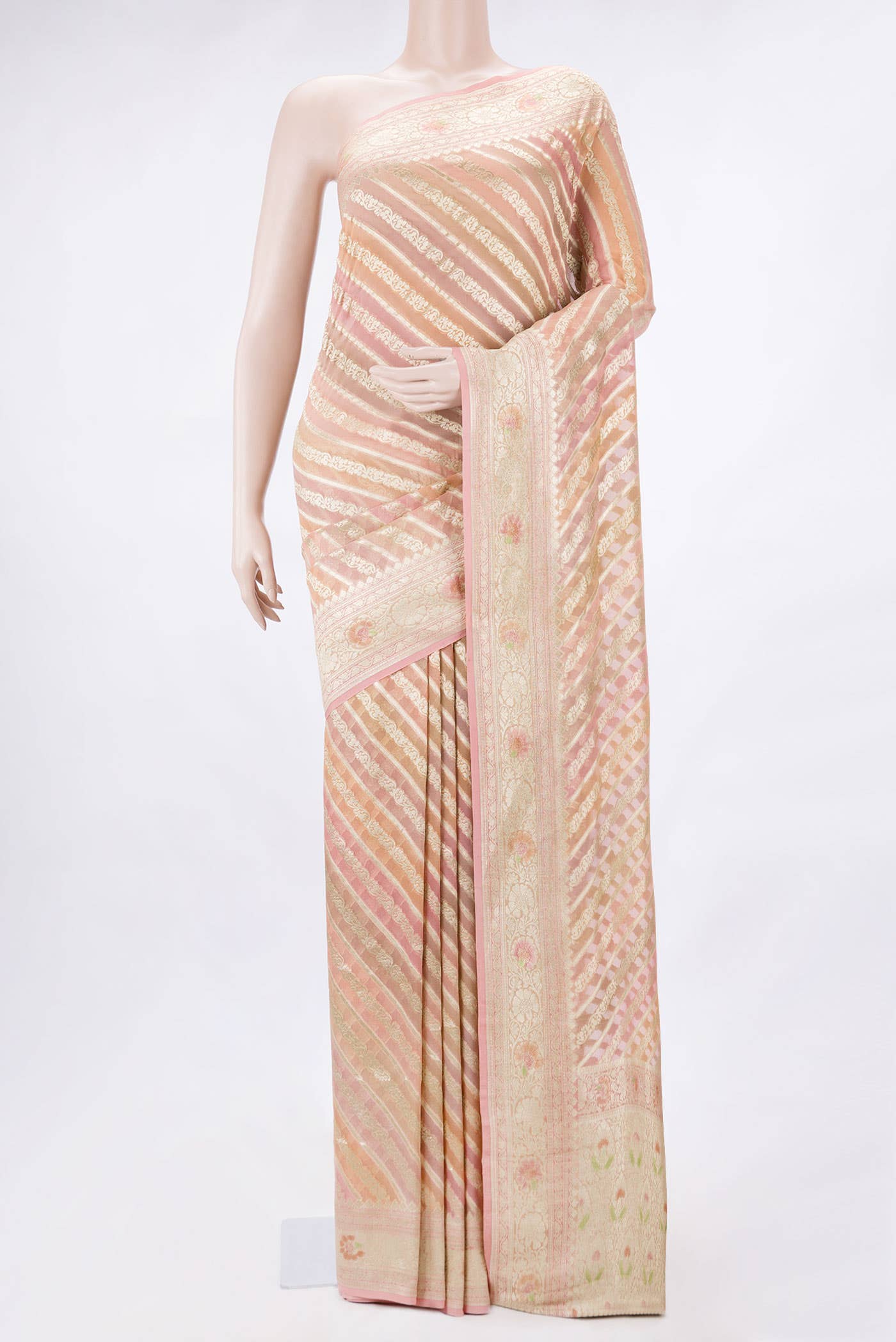 Pink Dual Tone Georgette Saree