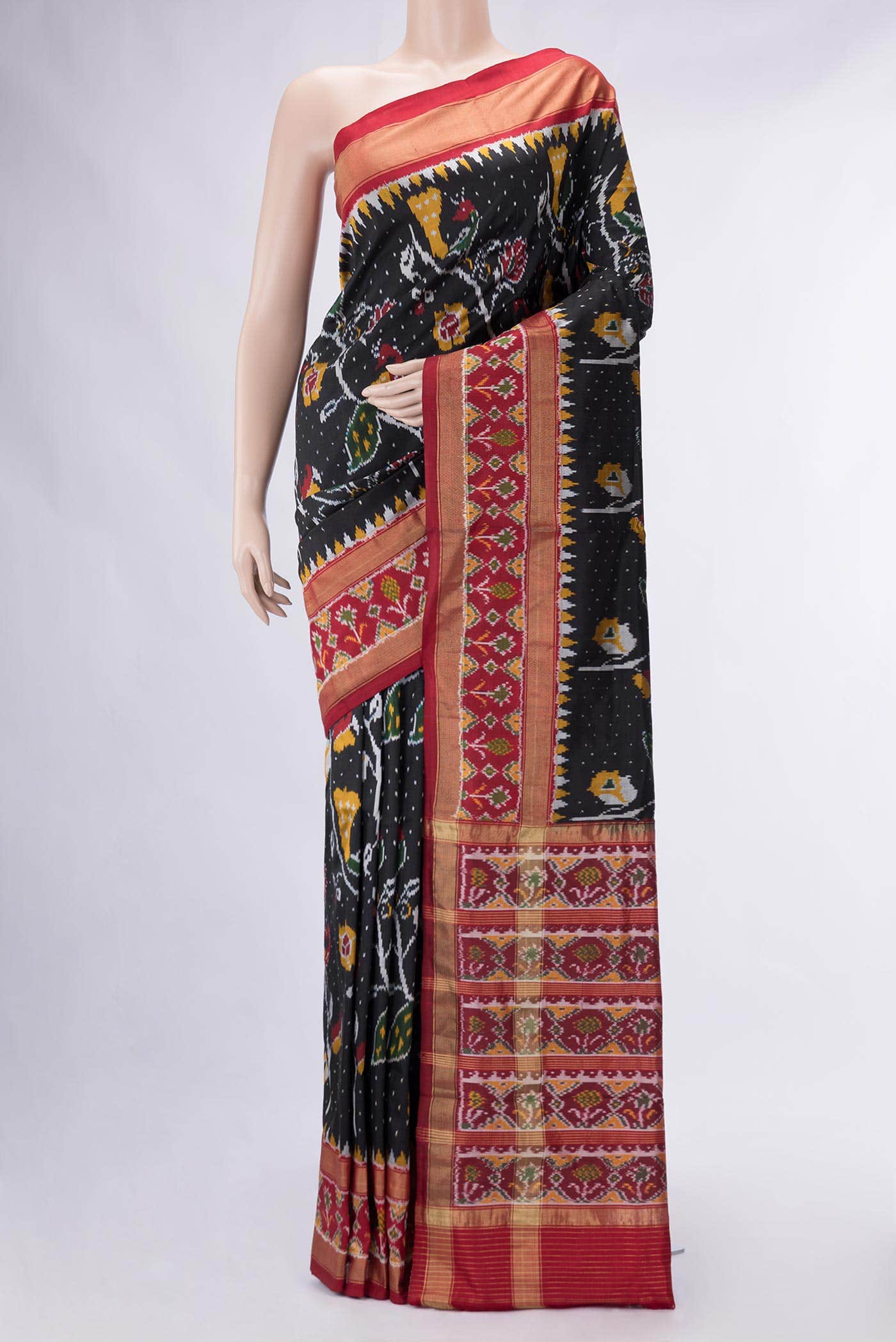 Black Double Ikat Saree