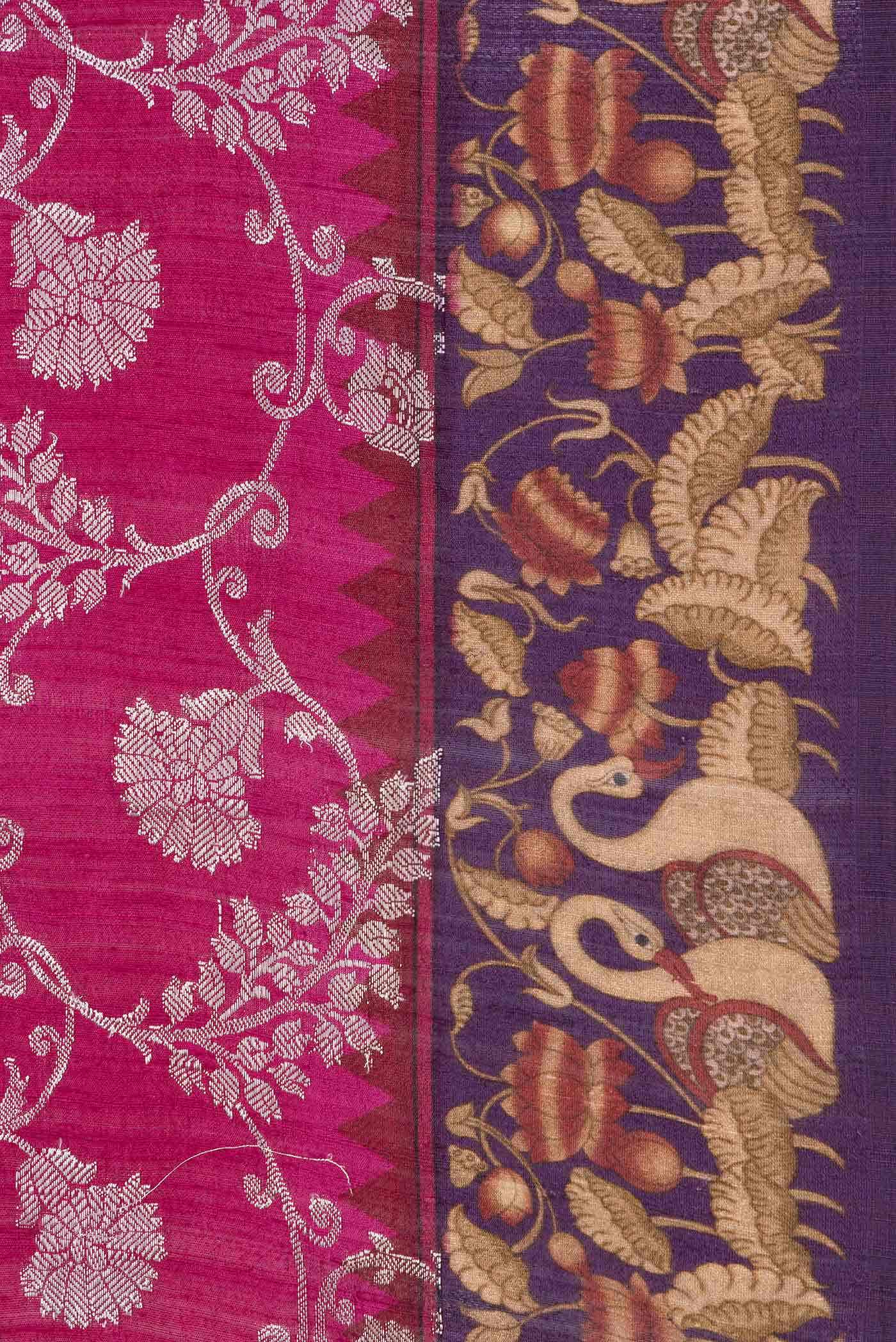 Rani Pink Dual Tone Raw Silk Saree