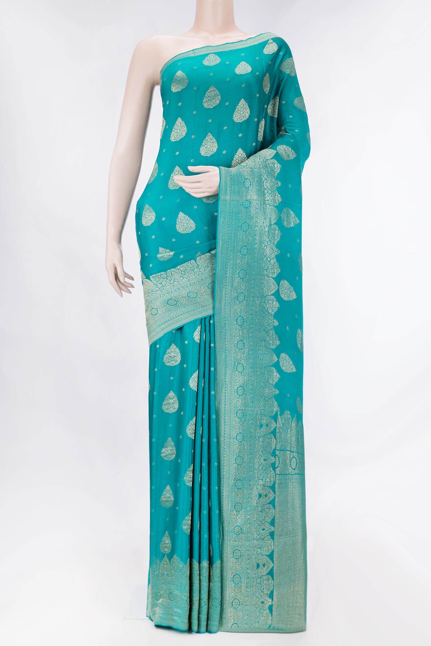 Green Dual Tone Mysore Georgette Saree