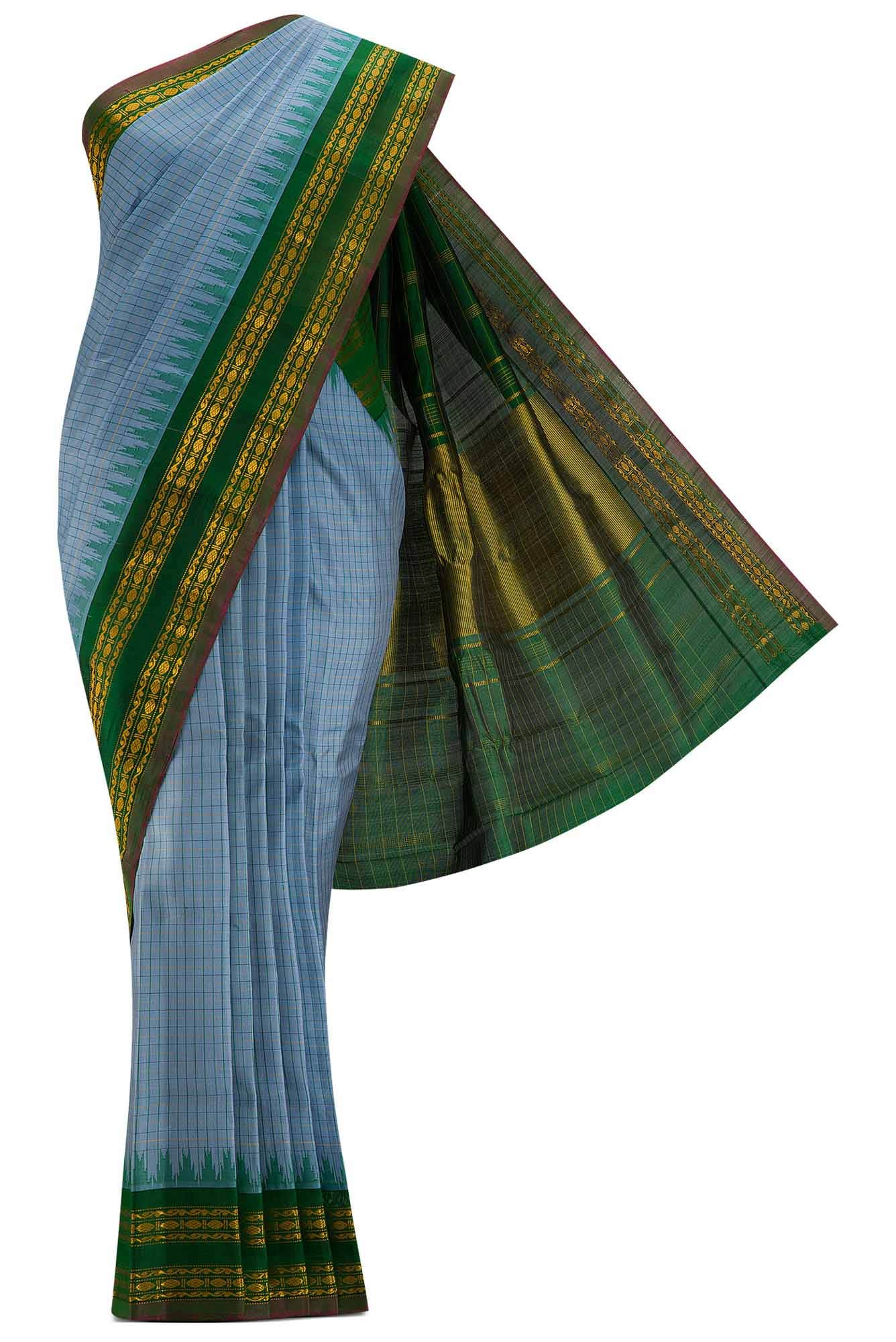 Green Dual Tone Gadwal Silk Saree