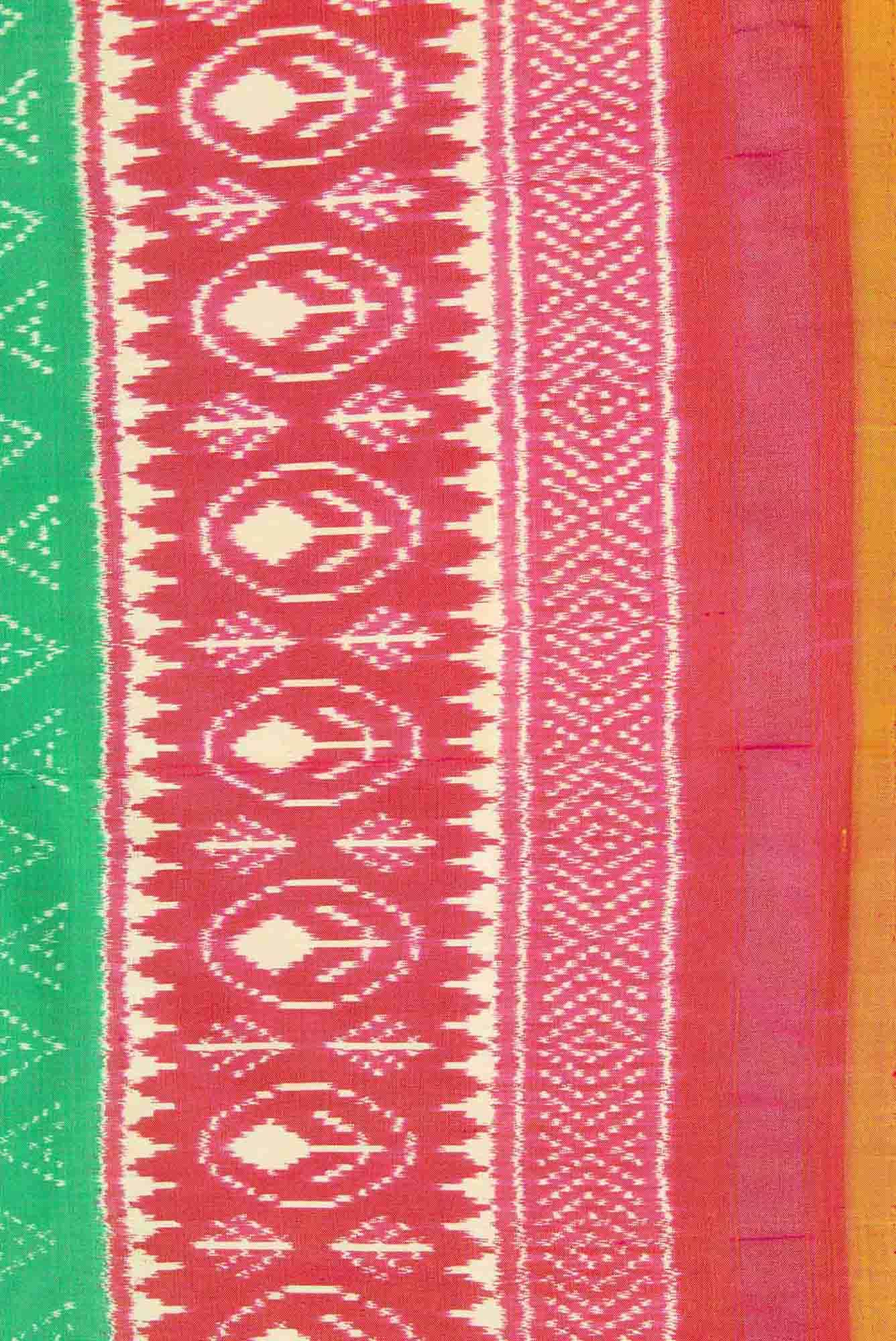 Sea Green Dual Tone Double Ikat Saree