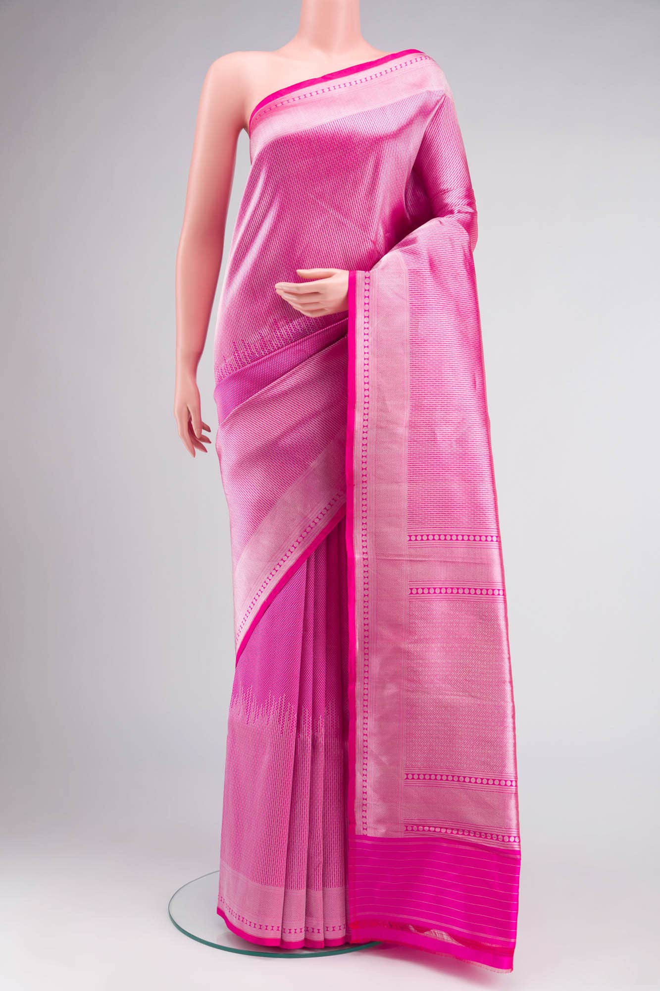 Dark Pink Banarasi Saree