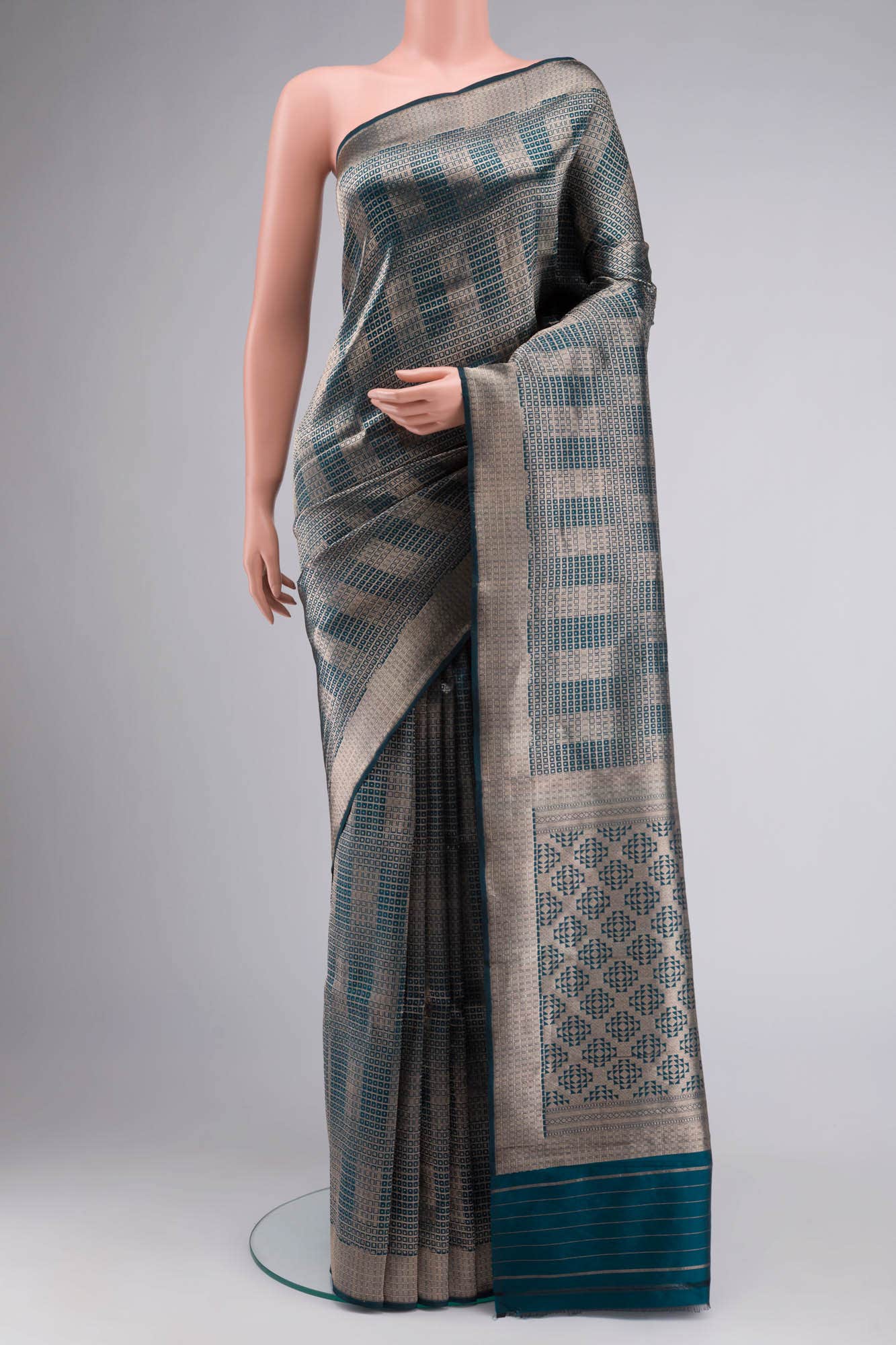 Blue Banarasi Silk Saree