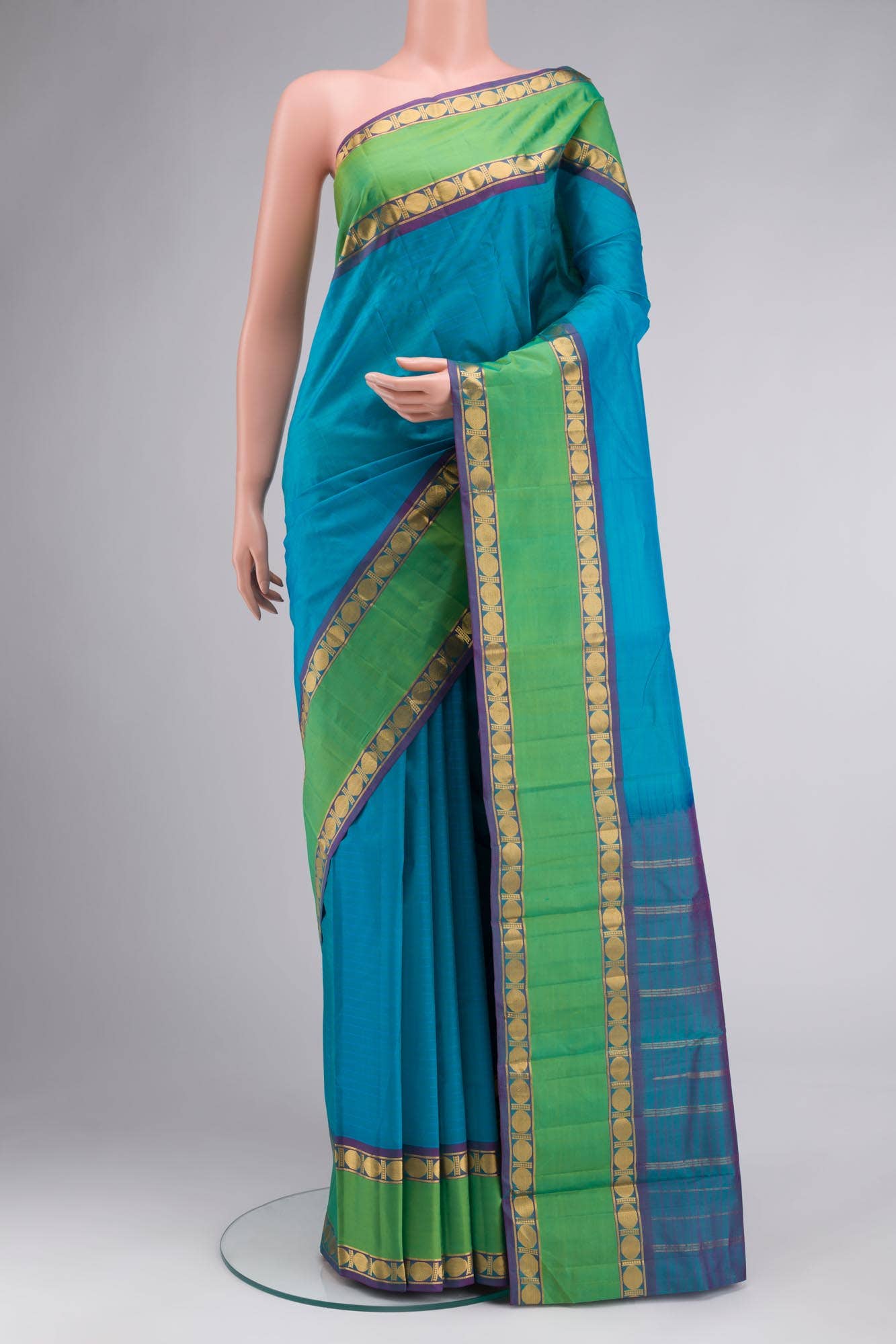 Blue Kanchipuram Silk Saree
