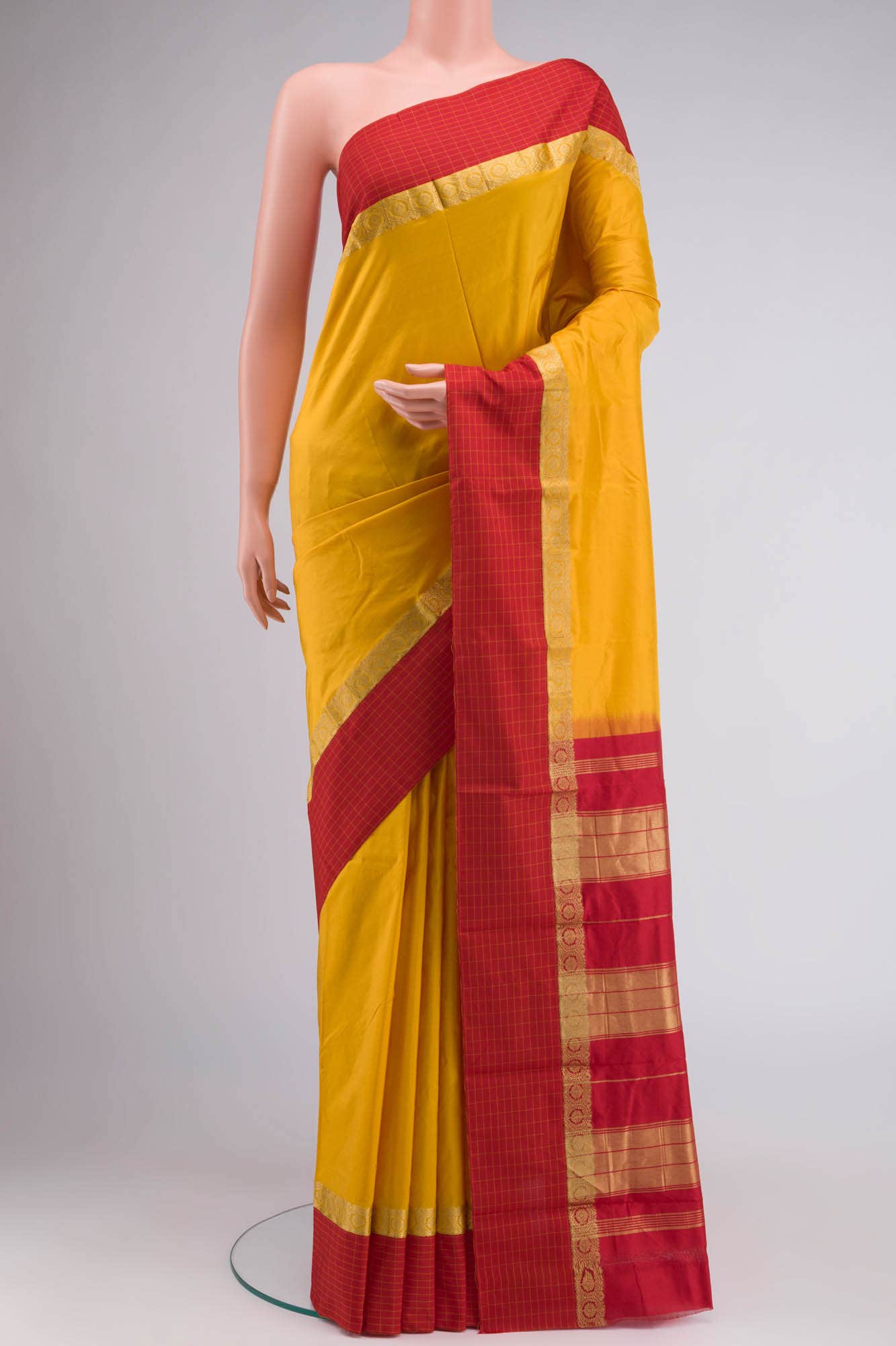 Yellow Bangalore Silk Saree