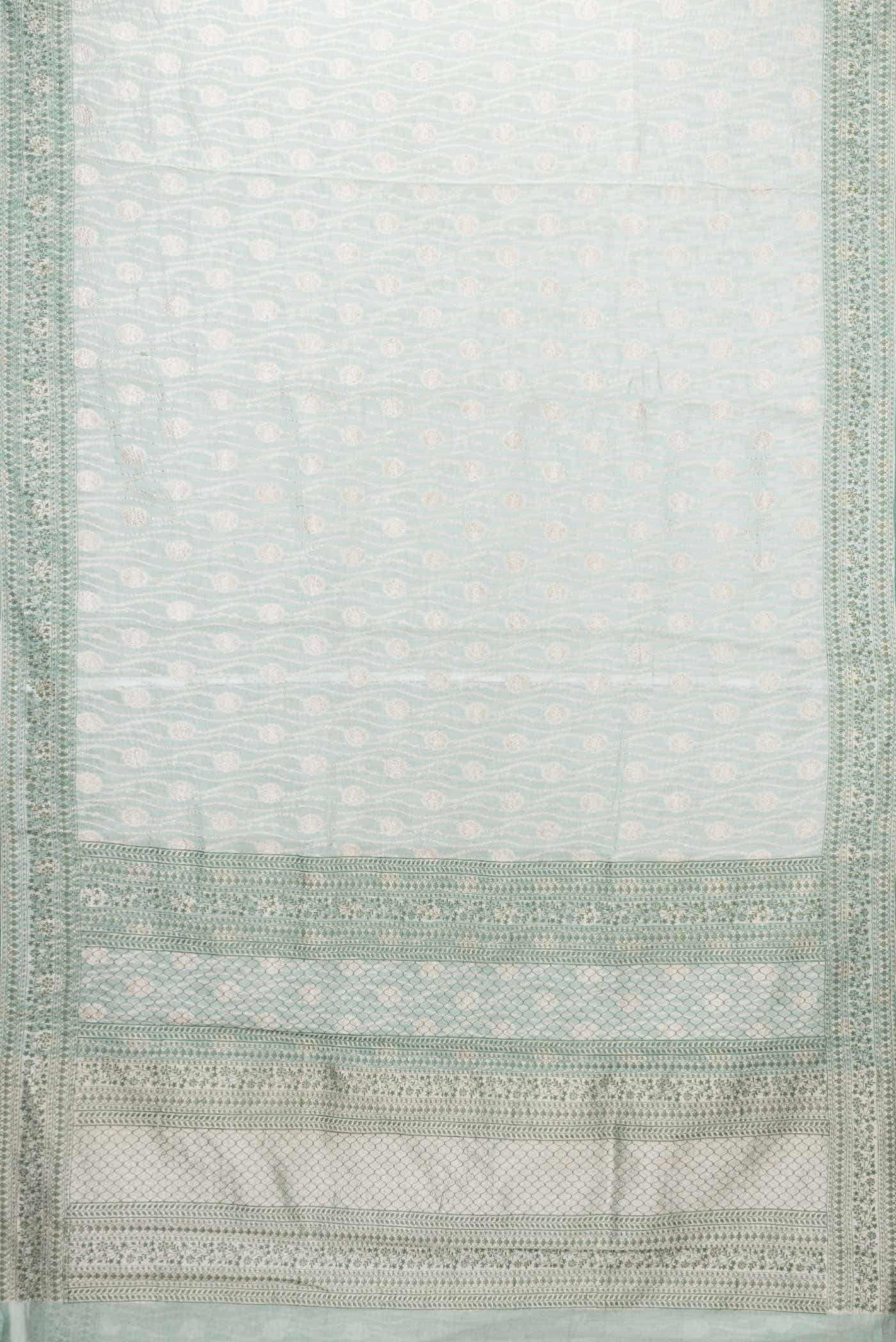 Light Blue Dual Tone Tissue Silk Saree
