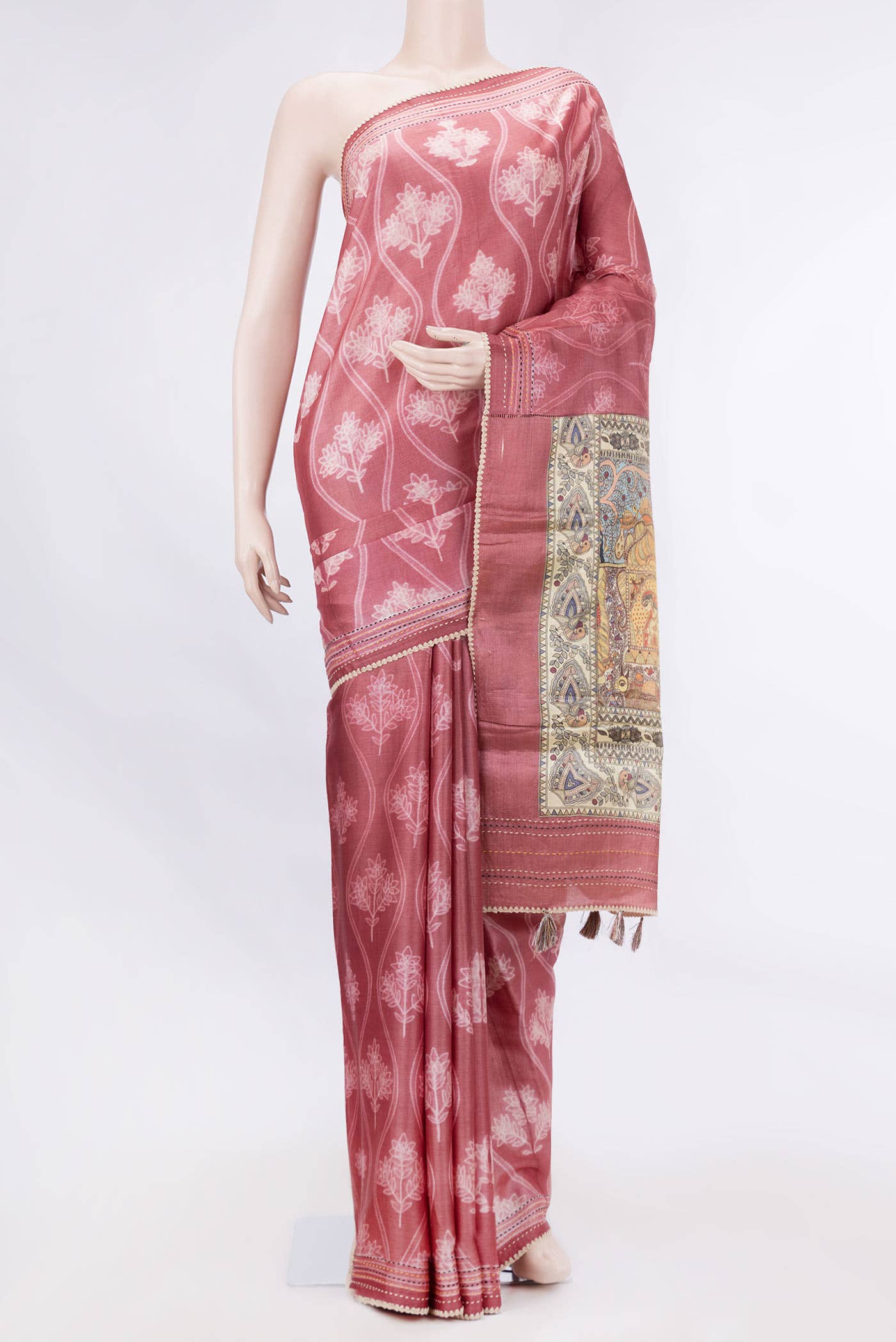 Brown Dual Tone Tussar Silk Saree
