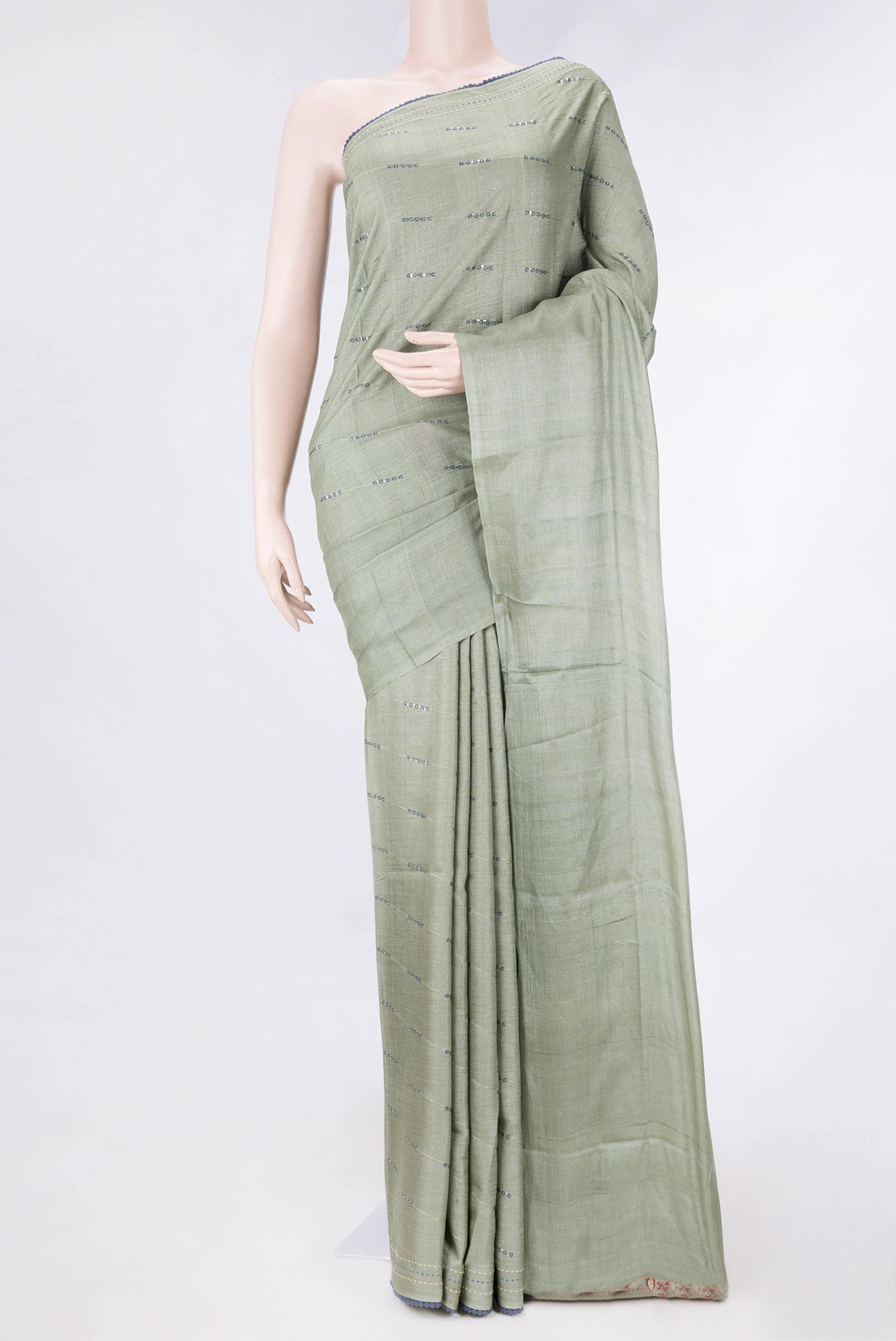 Light Green Dual Tone Tussar Silk Saree