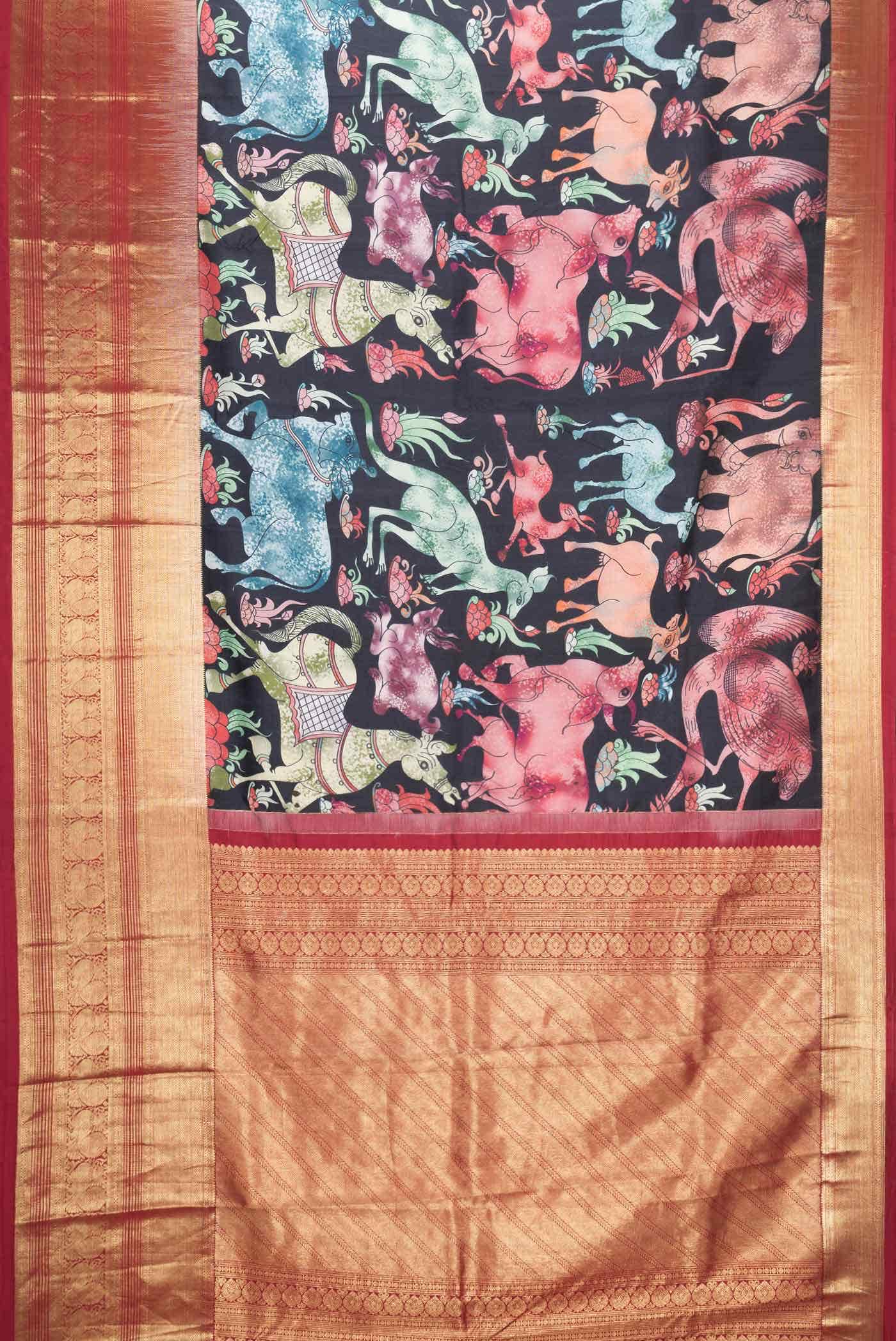 Black Kanchipuram Silk Saree