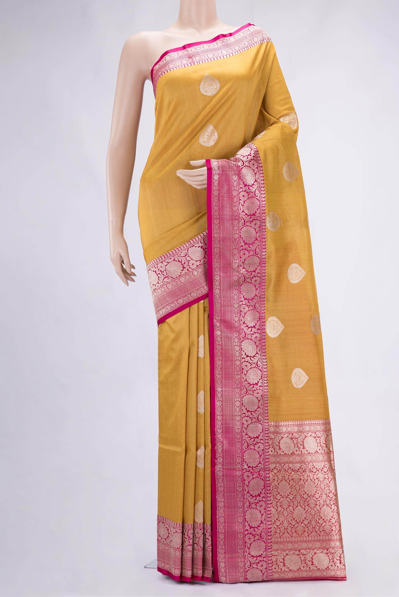 Mustard Dual Tone Banarasi Silk Saree