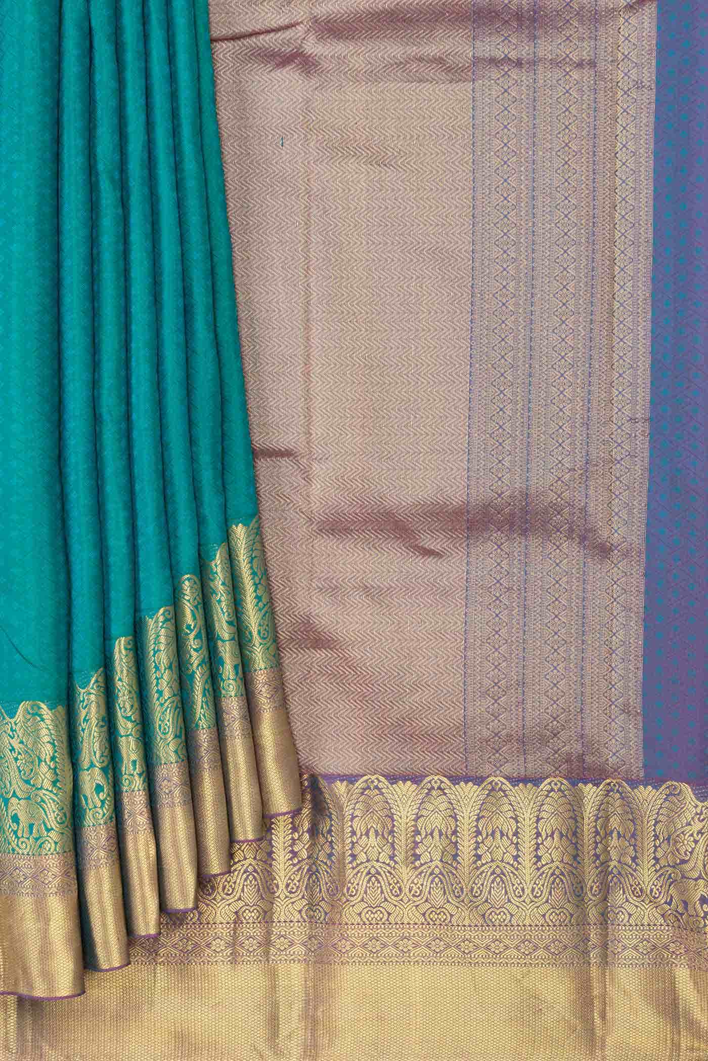 Green Dual Tone Kanchipuram Silk Saree