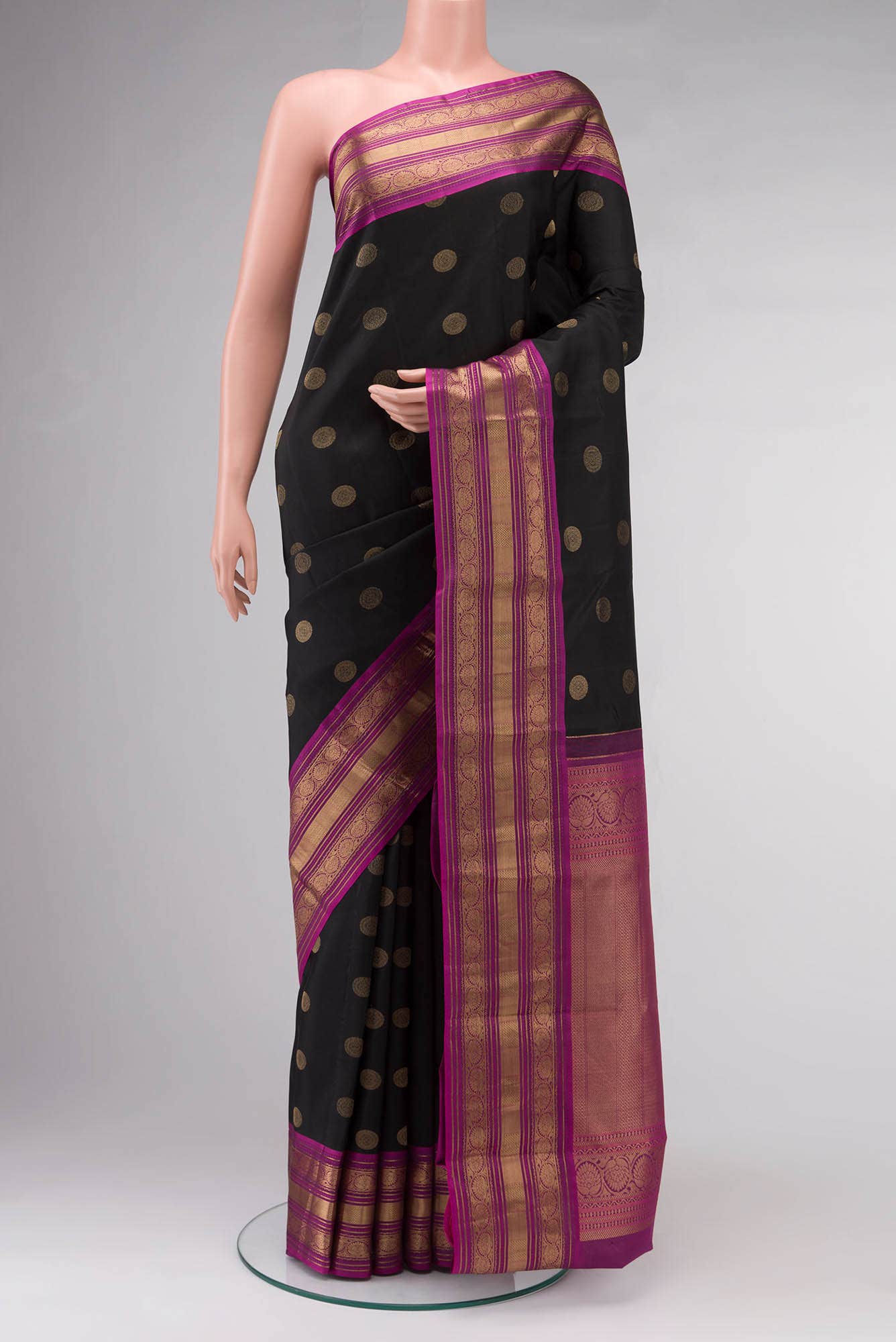 Black Kanchipuram Silk Saree