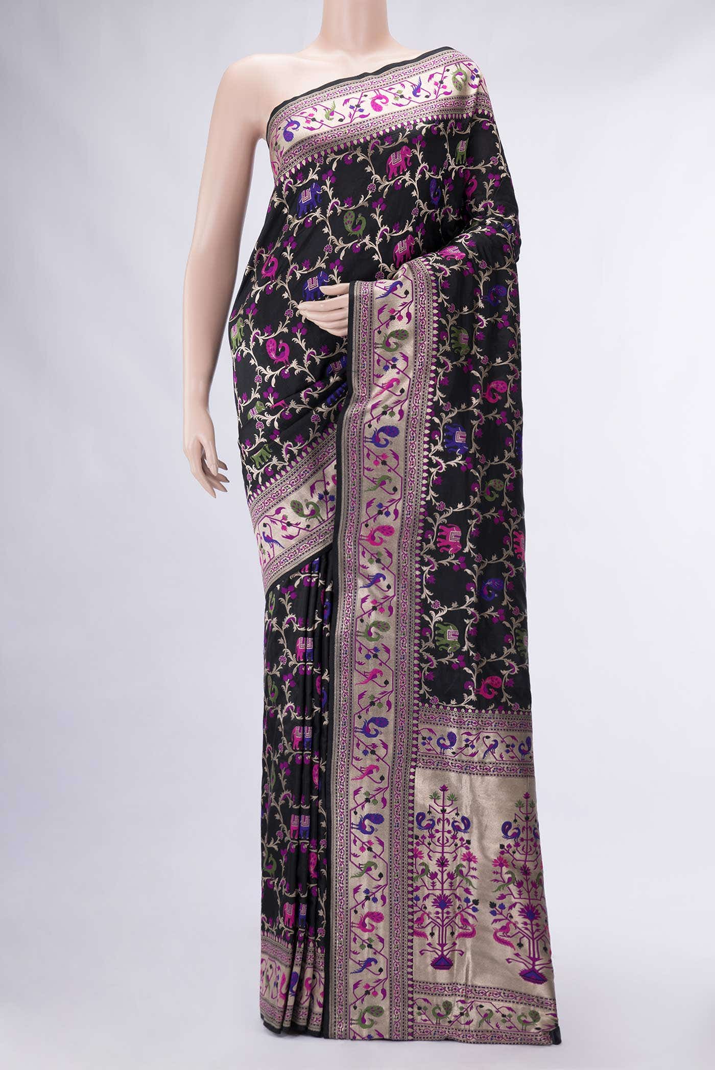 Black Dual Tone Banarasi Silk Saree