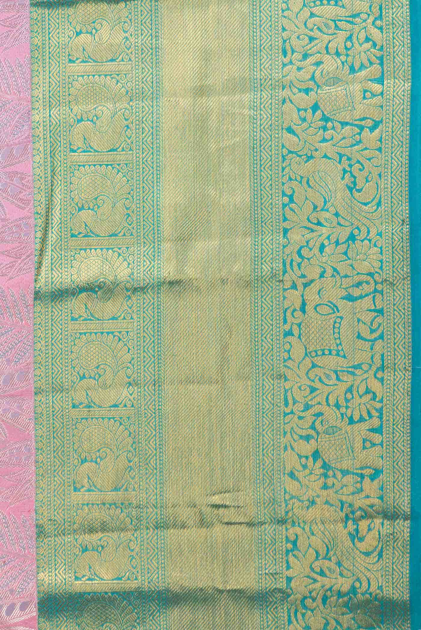 Pink Dual Tone Kanchipuram Silk Saree