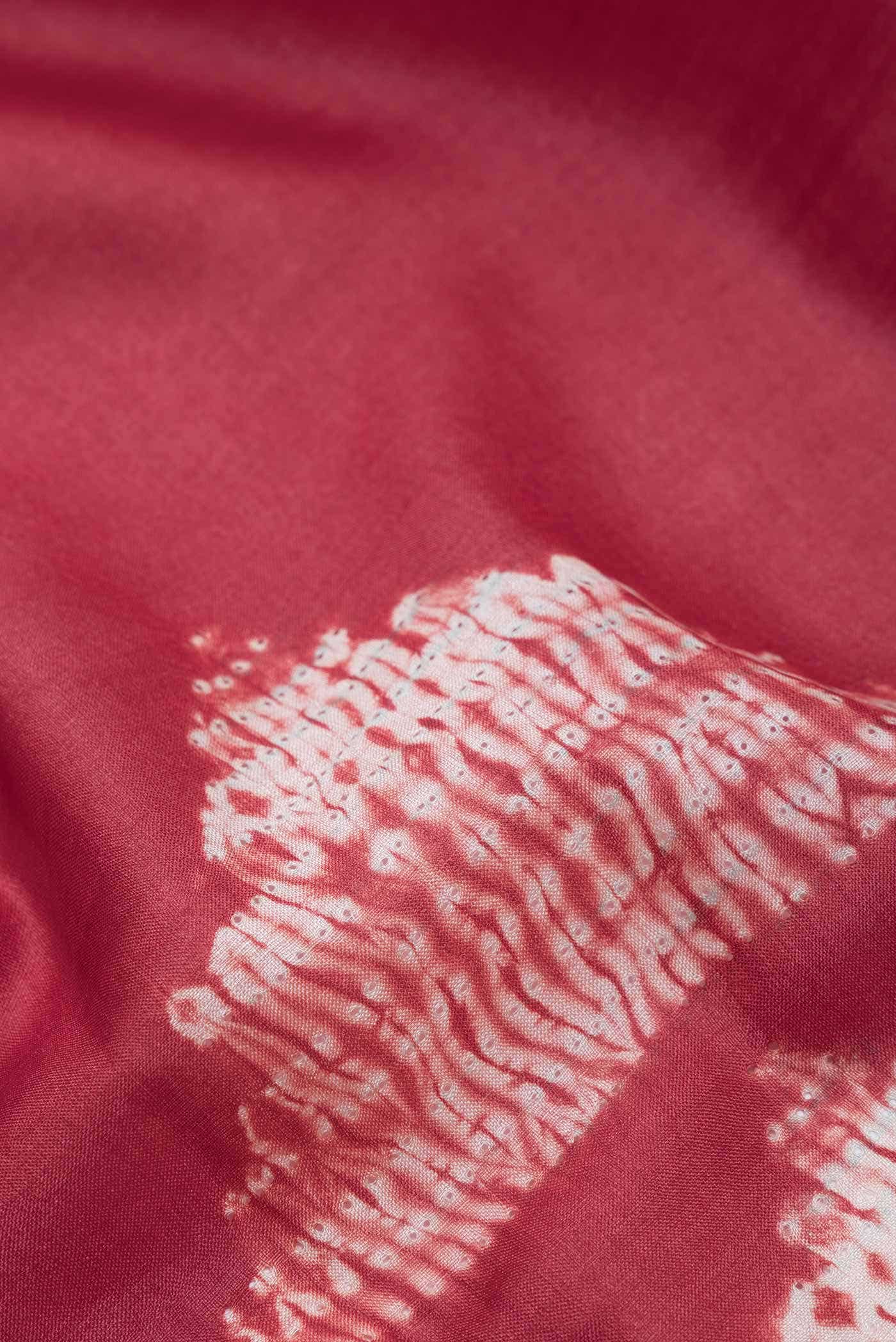 Red Tussar Silk Saree