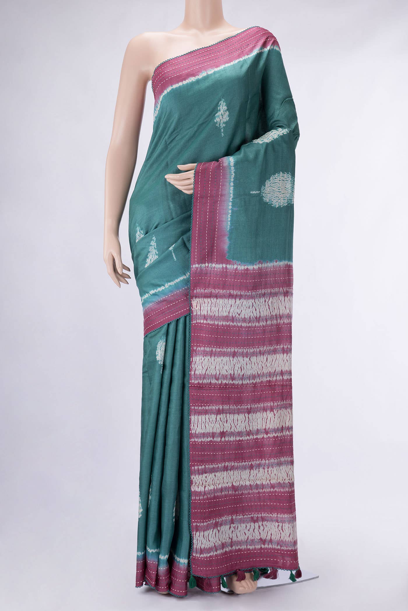 Green Tussar Silk Saree