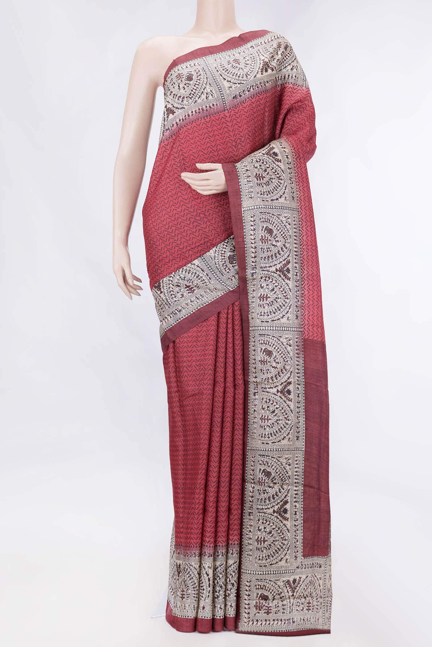 Brown Dual Tone Tussar Silk Saree