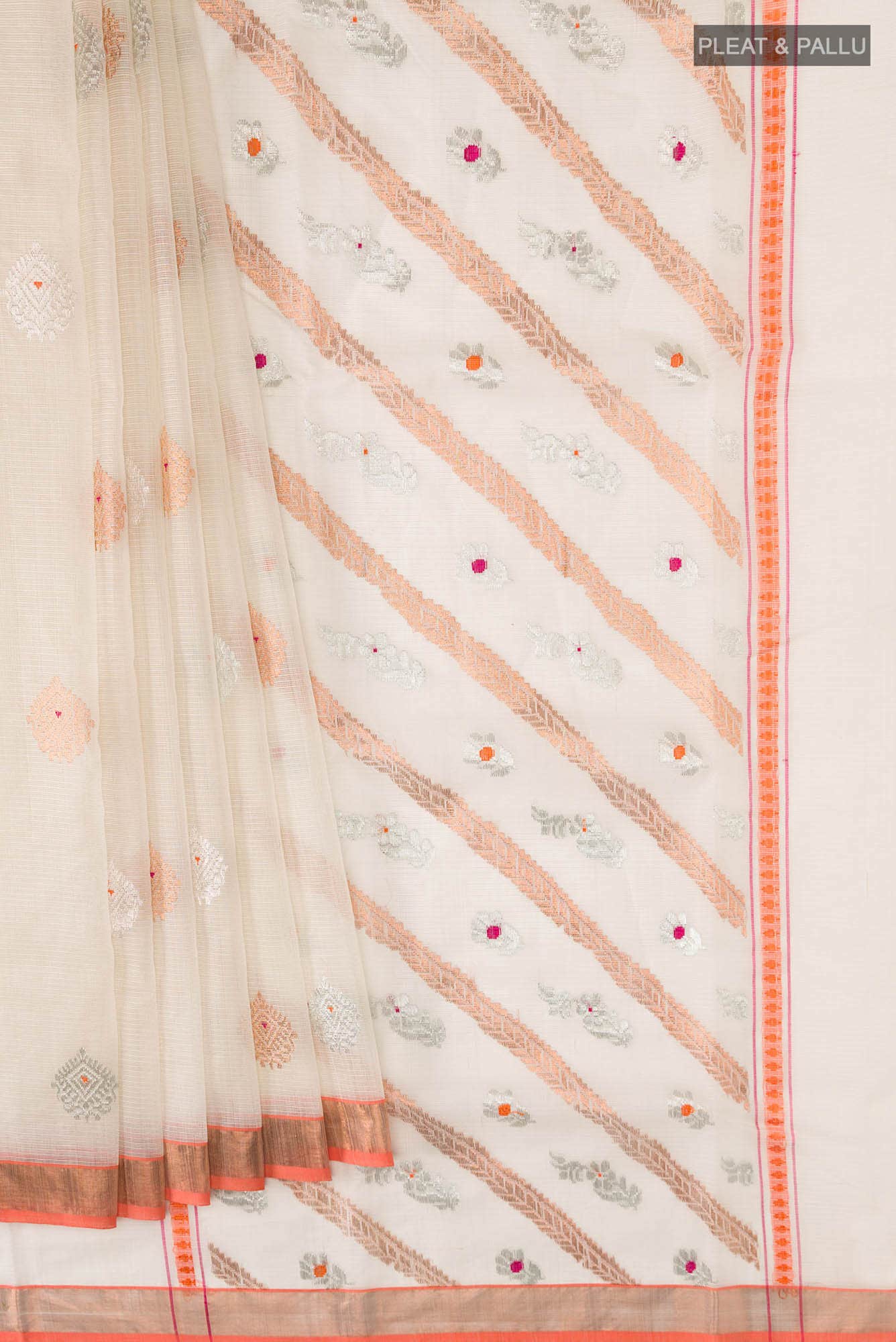 Off White Kota Silk Saree