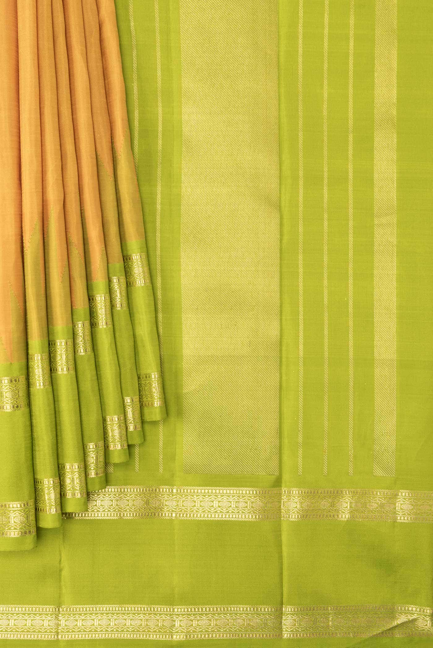 Mustard Dual Tone Kanchipuram Silk Saree