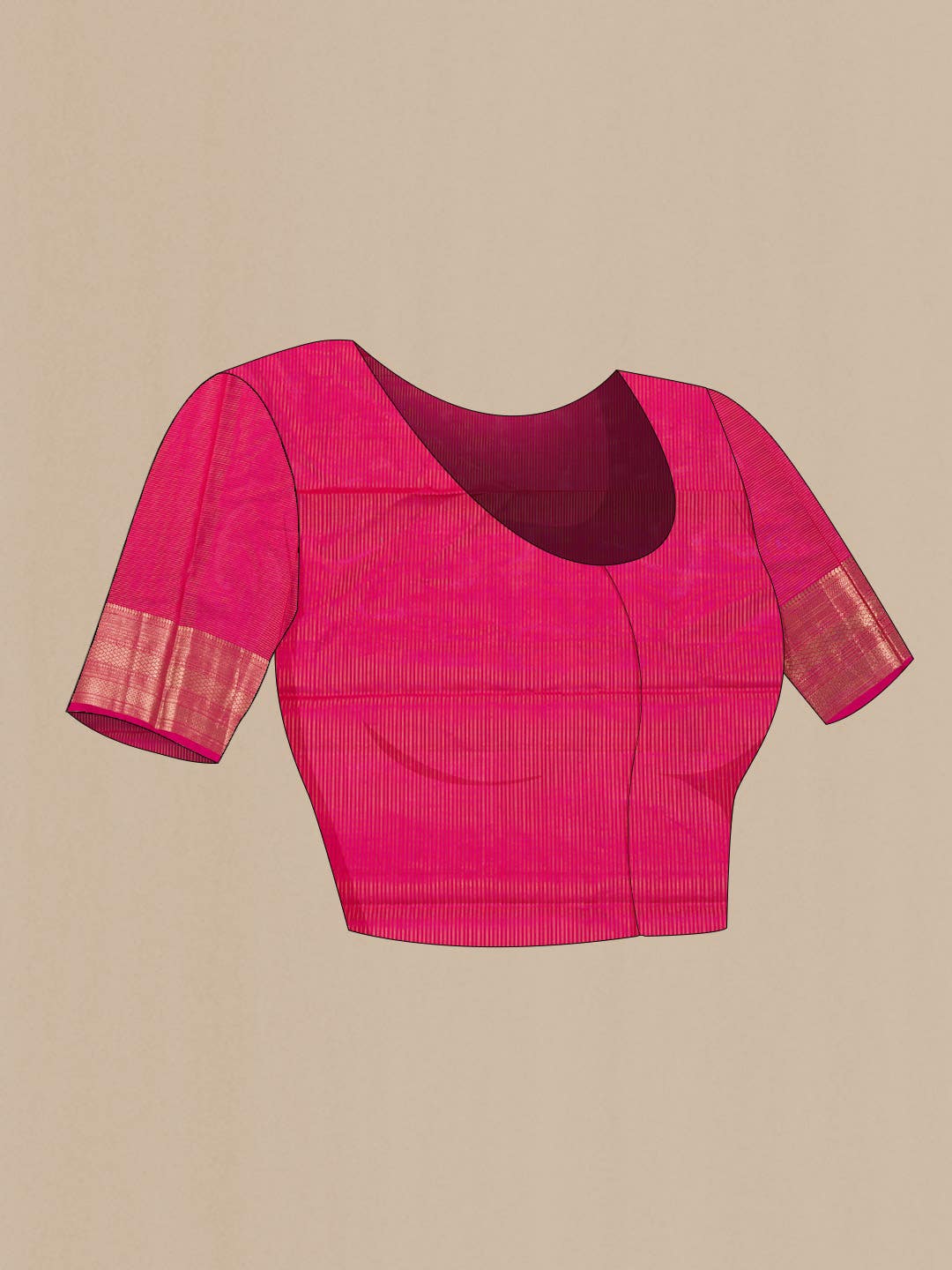 Pink Dual Tone Kanchipuram Silk Saree