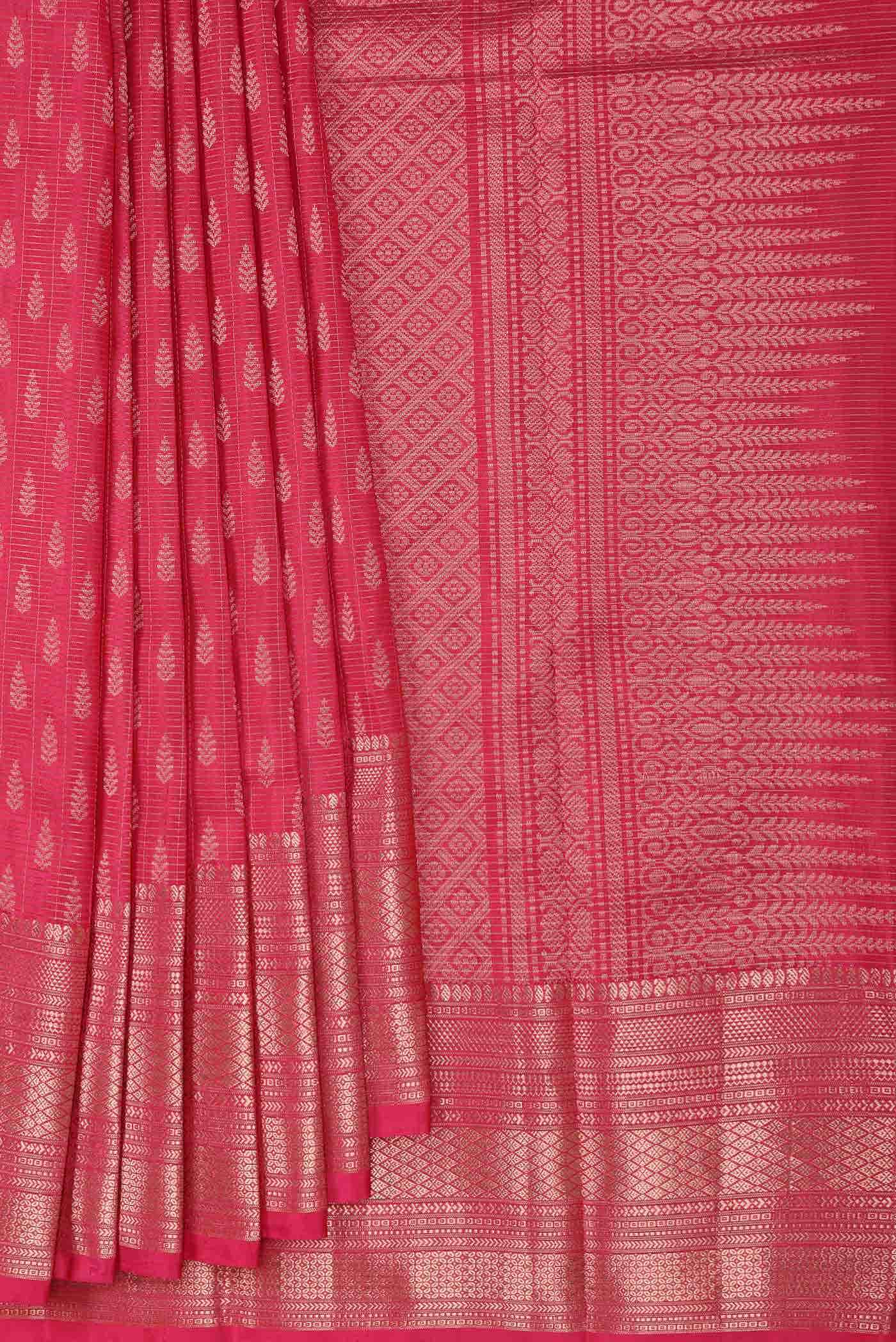 Pink Dual Tone Kanchipuram Silk Saree