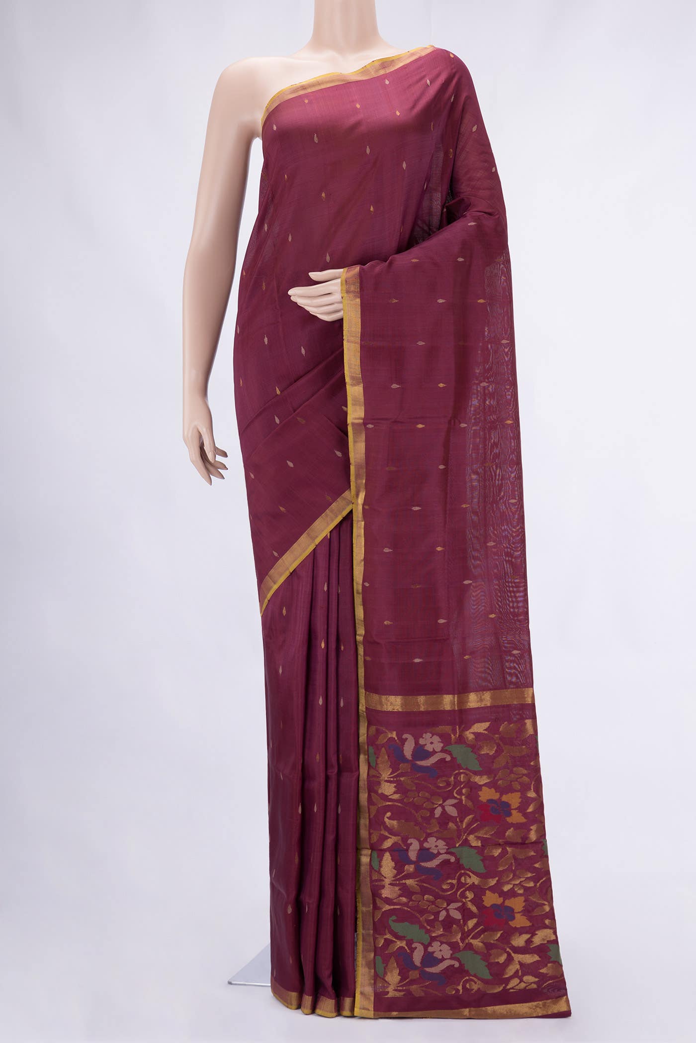 Maroon Dual Tone Uppada Silk Saree