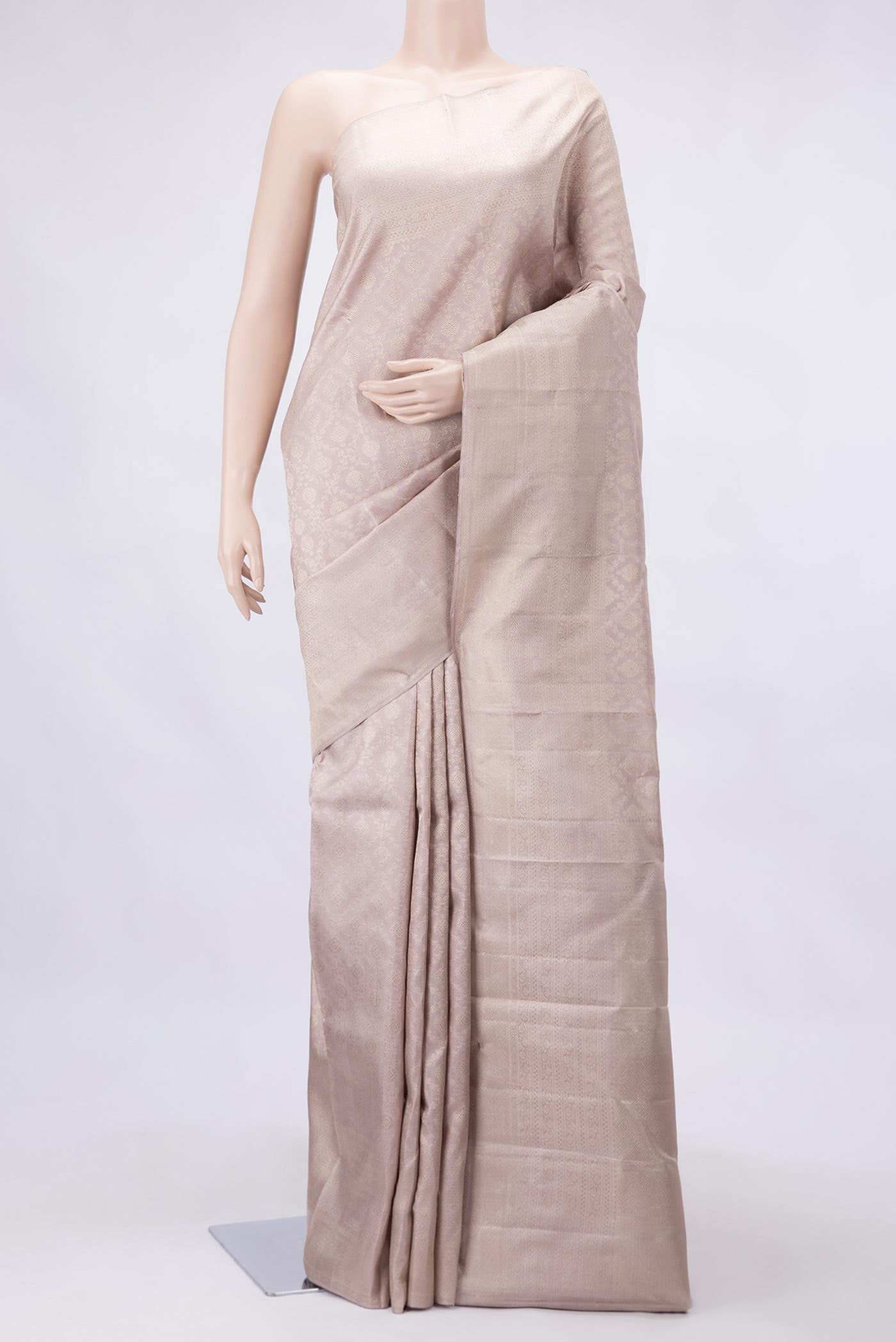 Rose Gold Dual Tone Kanchipuram Silk Saree