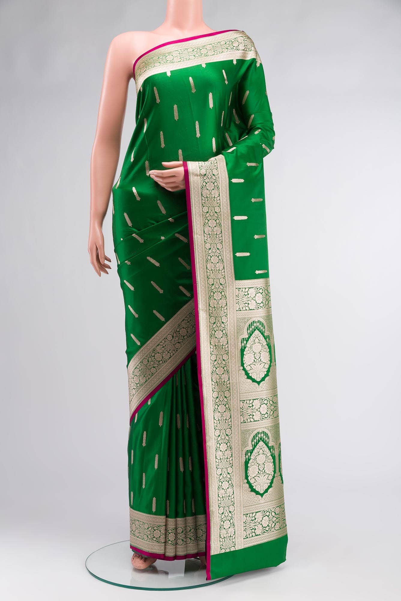 Green Blended Banarasi Silk Saree