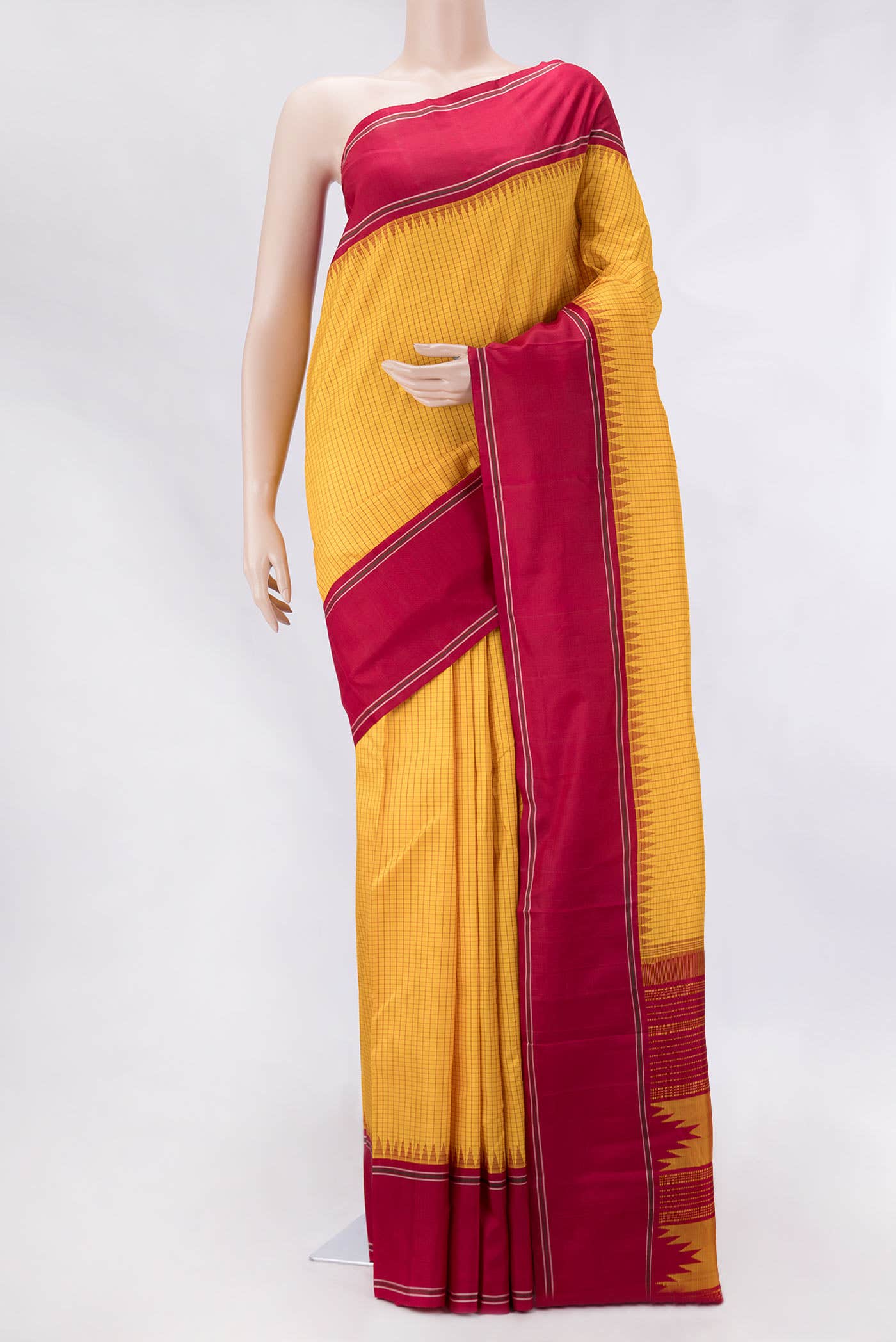 Yellow Dual Tone Kanchipuram Silk Saree
