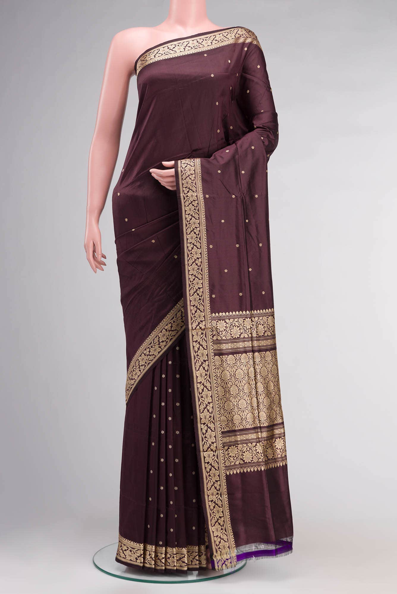Brown Banarasi Katan Silk Saree
