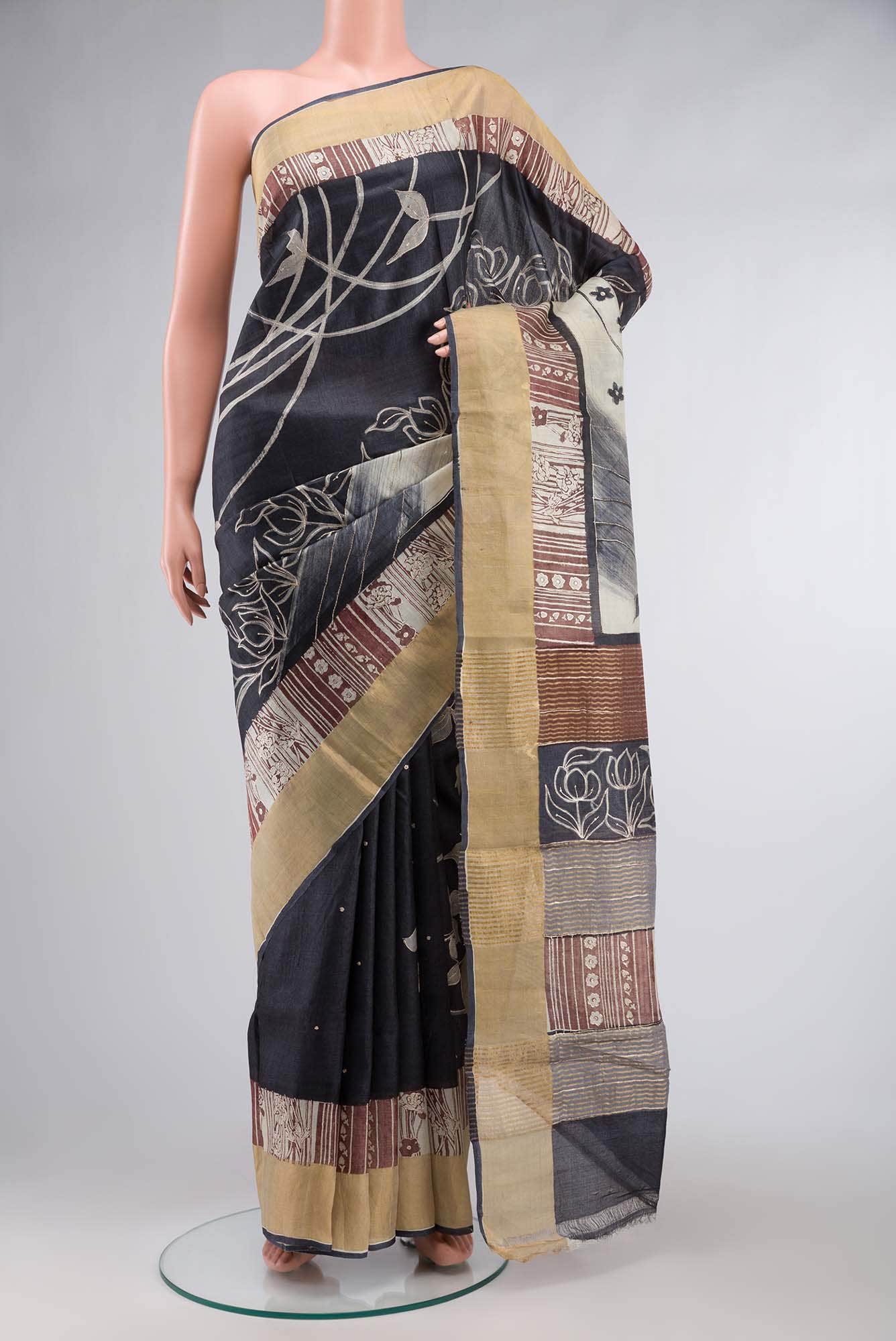 Multi Bhagalpuri Tussar Silk Saree