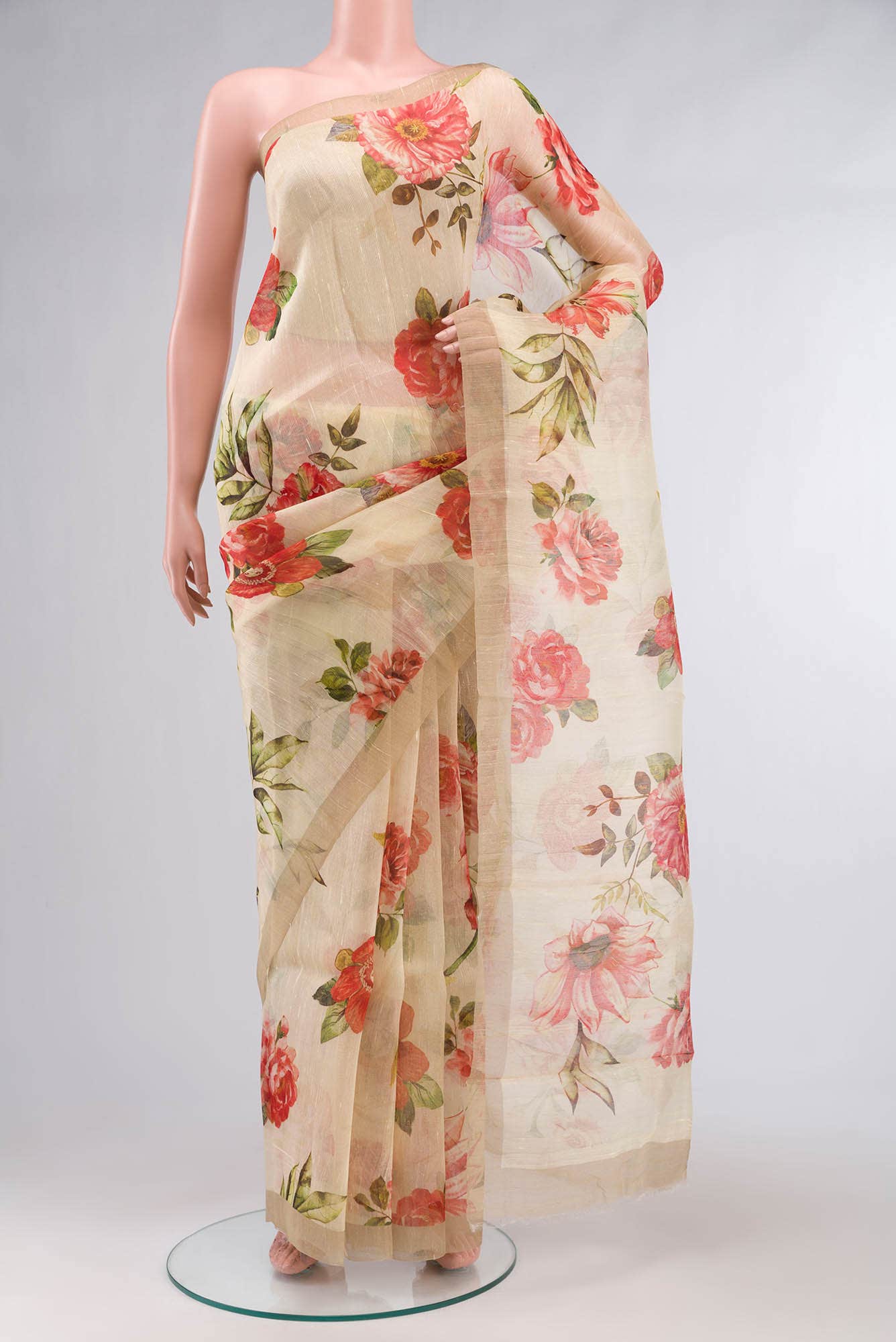 Sandal Bhagalpuri Tussar Silk Saree