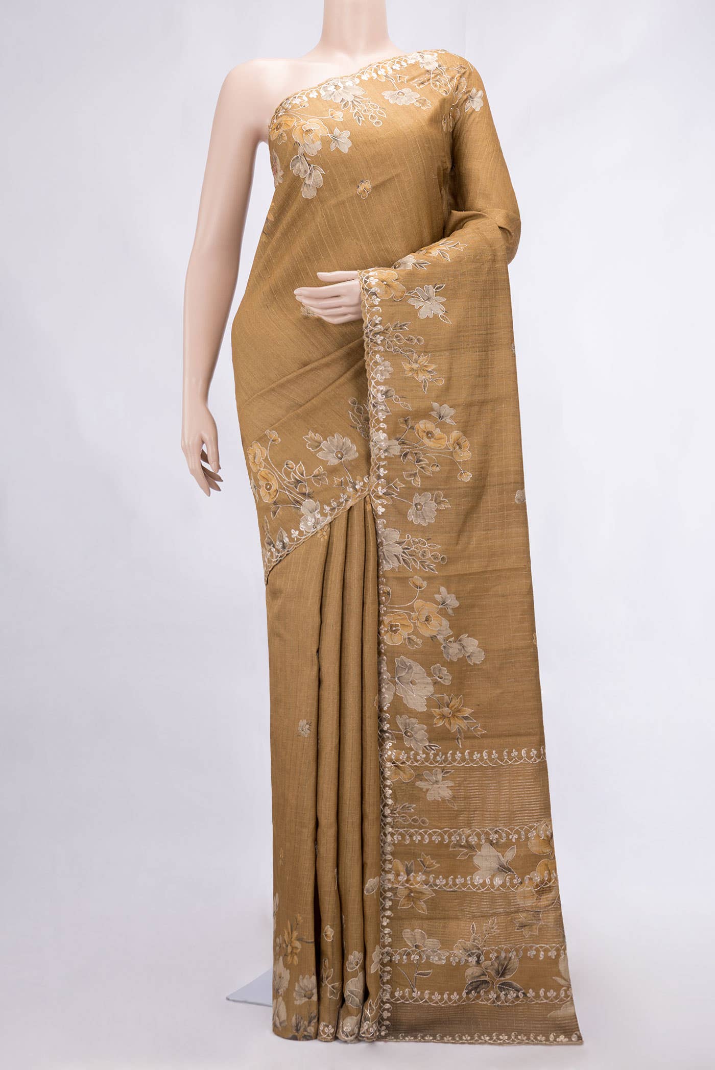 Gold Tussar Silk Saree
