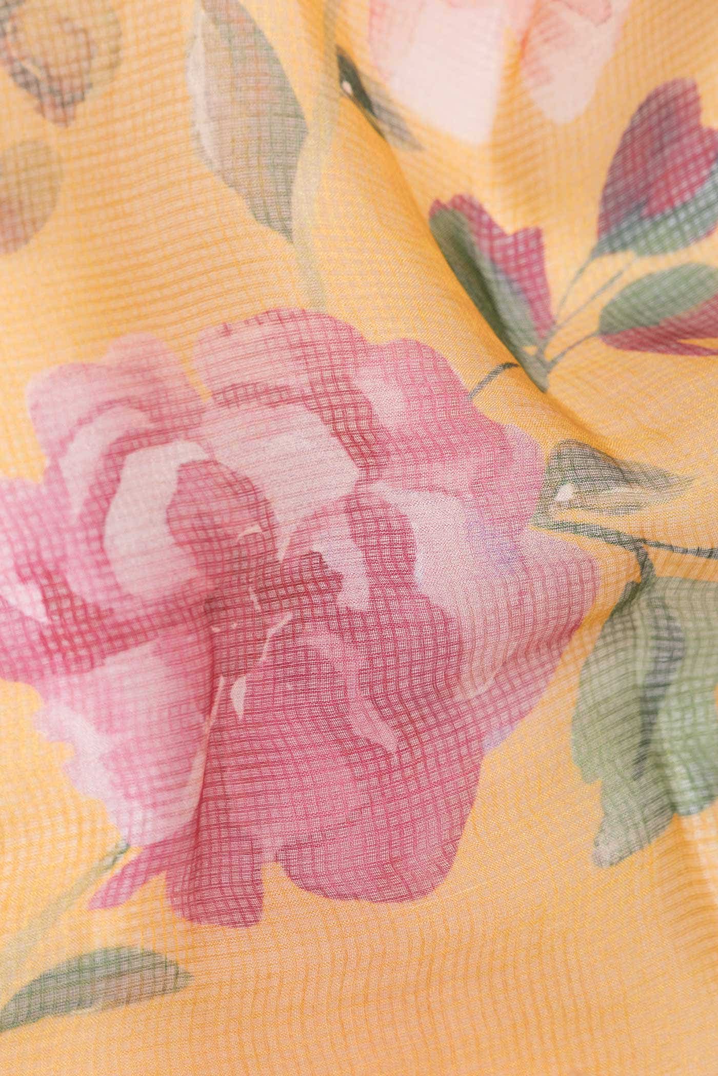 Mustard Kota Silk Saree