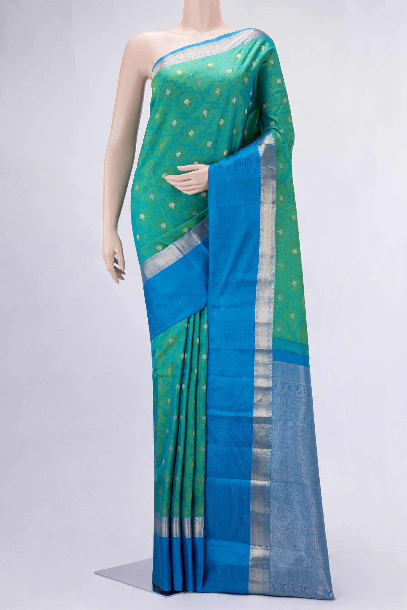 Green Dual Tone Kanchipuram Silk Saree
