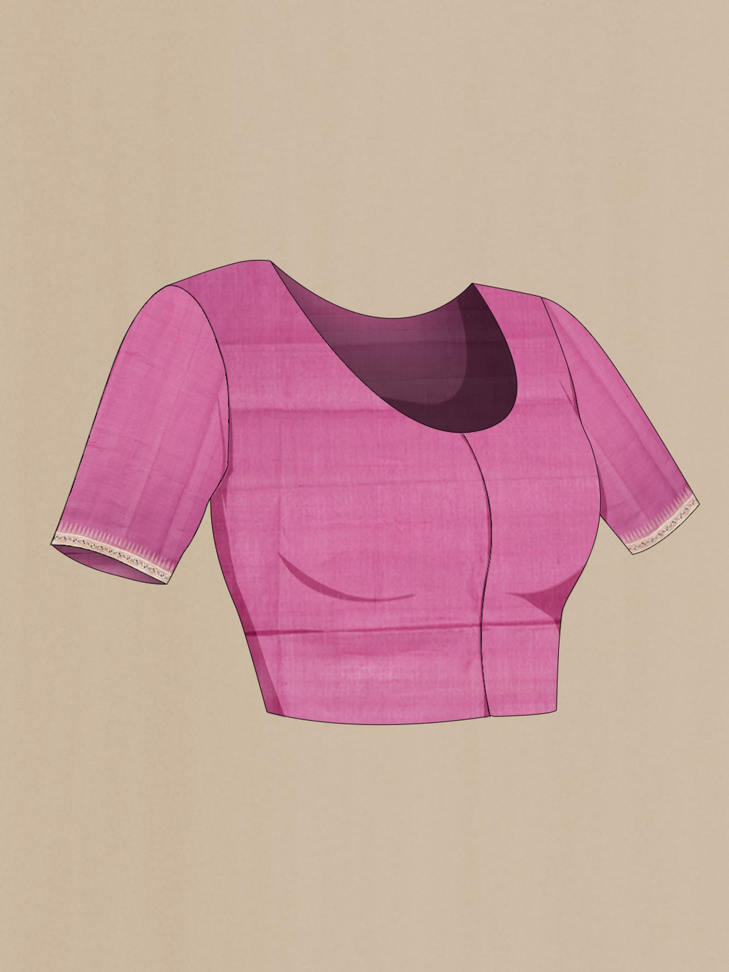 Pink Bhagalpuri Tussar Silk Saree