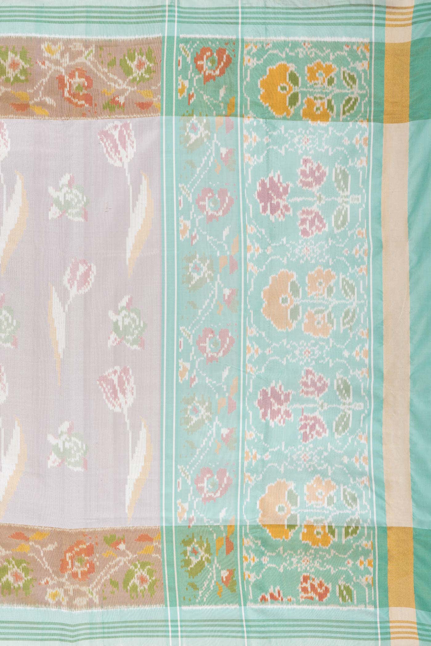 Beige Dual Tone Double Ikat Saree