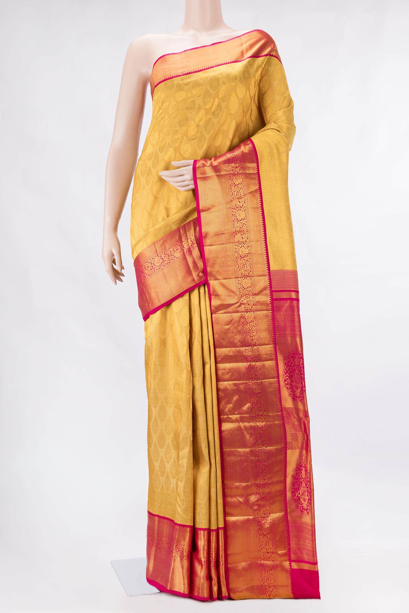 Gold Dual Tone Kanchipuram Silk Saree