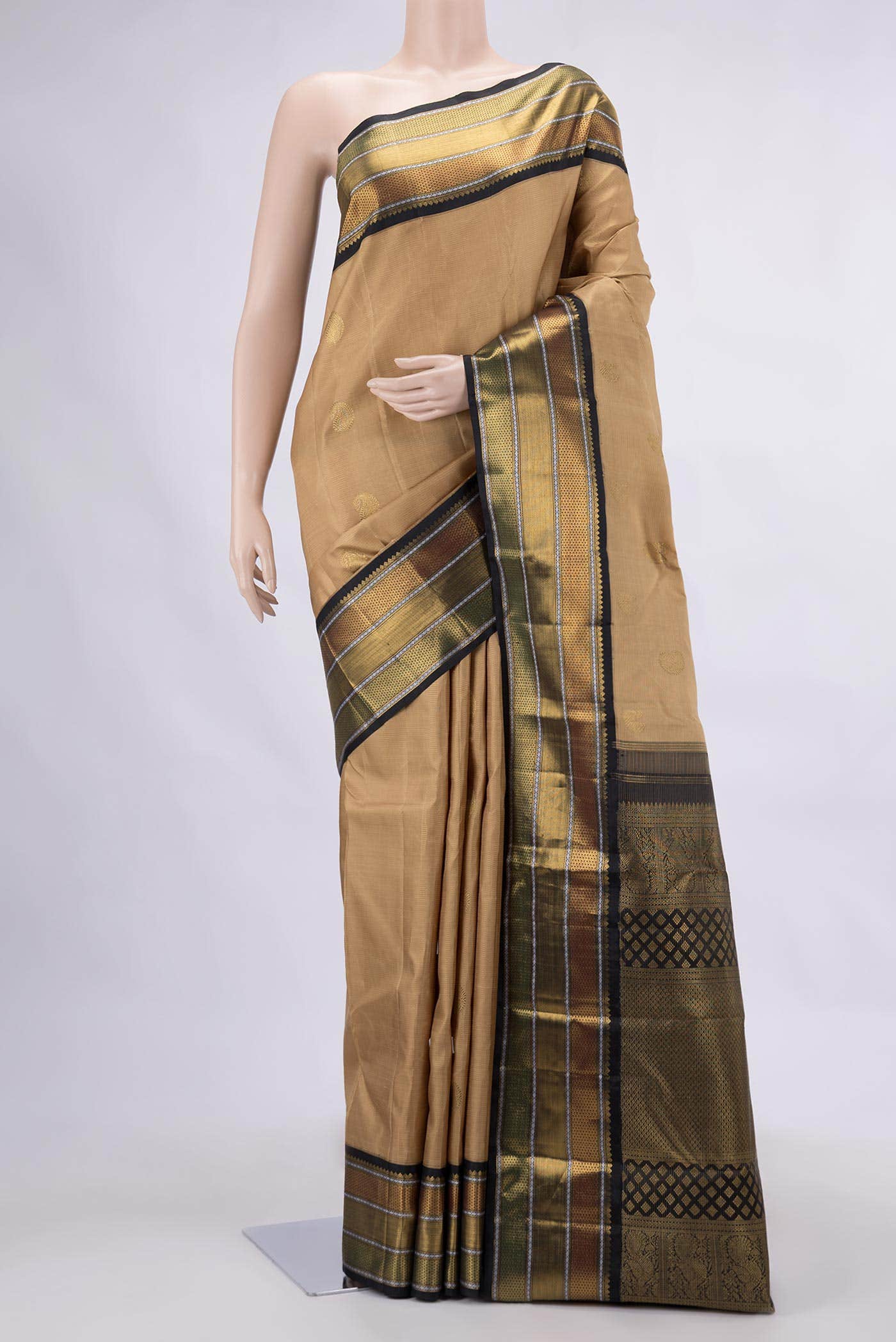 Gold Kanchipuram Silk Saree