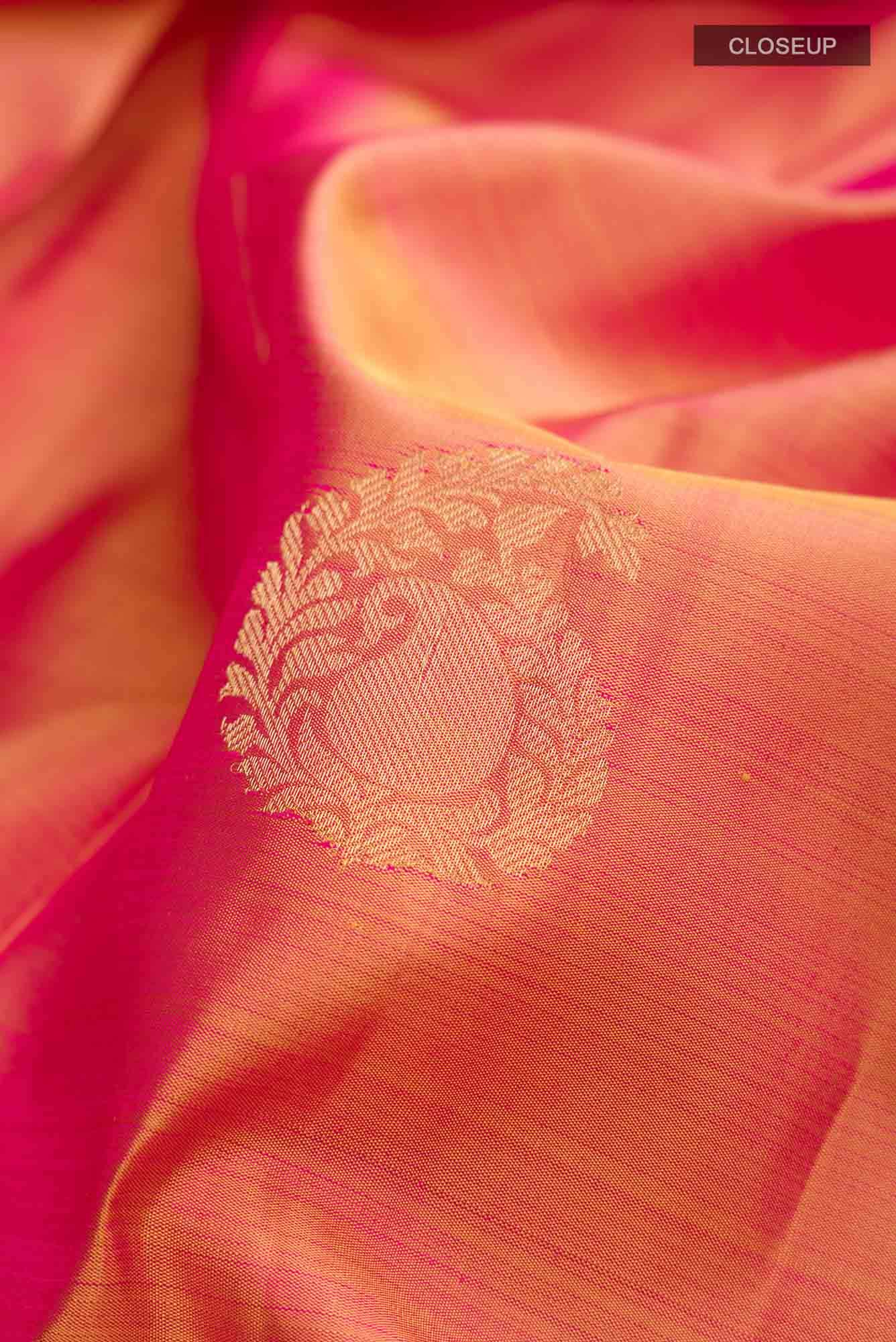 Pink Dual Tone Kanchipuram Silk Saree