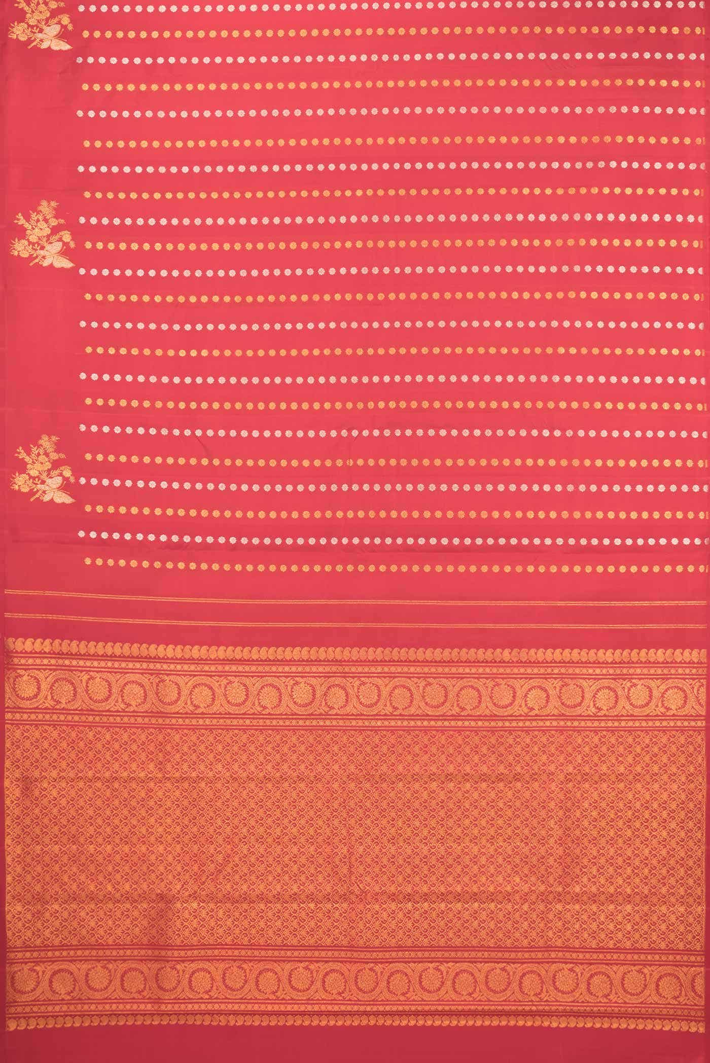 Red Dual Tone Kanchipuram Silk Saree