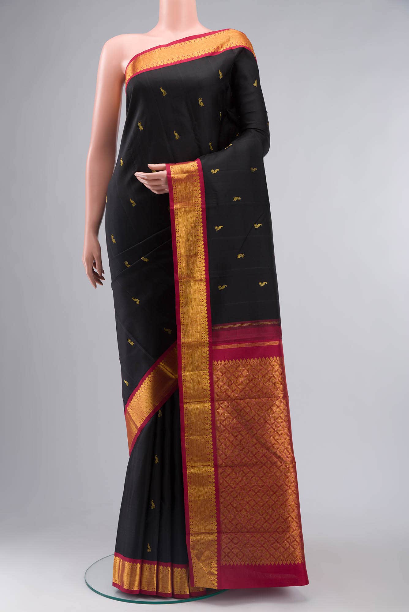 Black Kanchipuram Silk Saree