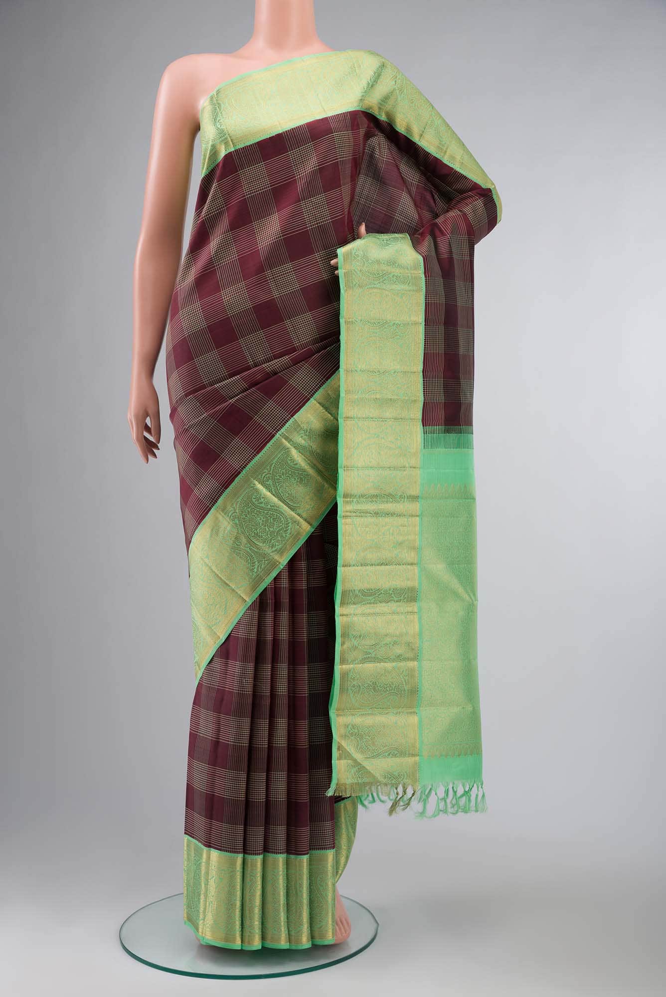 Pure Silk Pure Zari Maroon Kanchipuram Saree