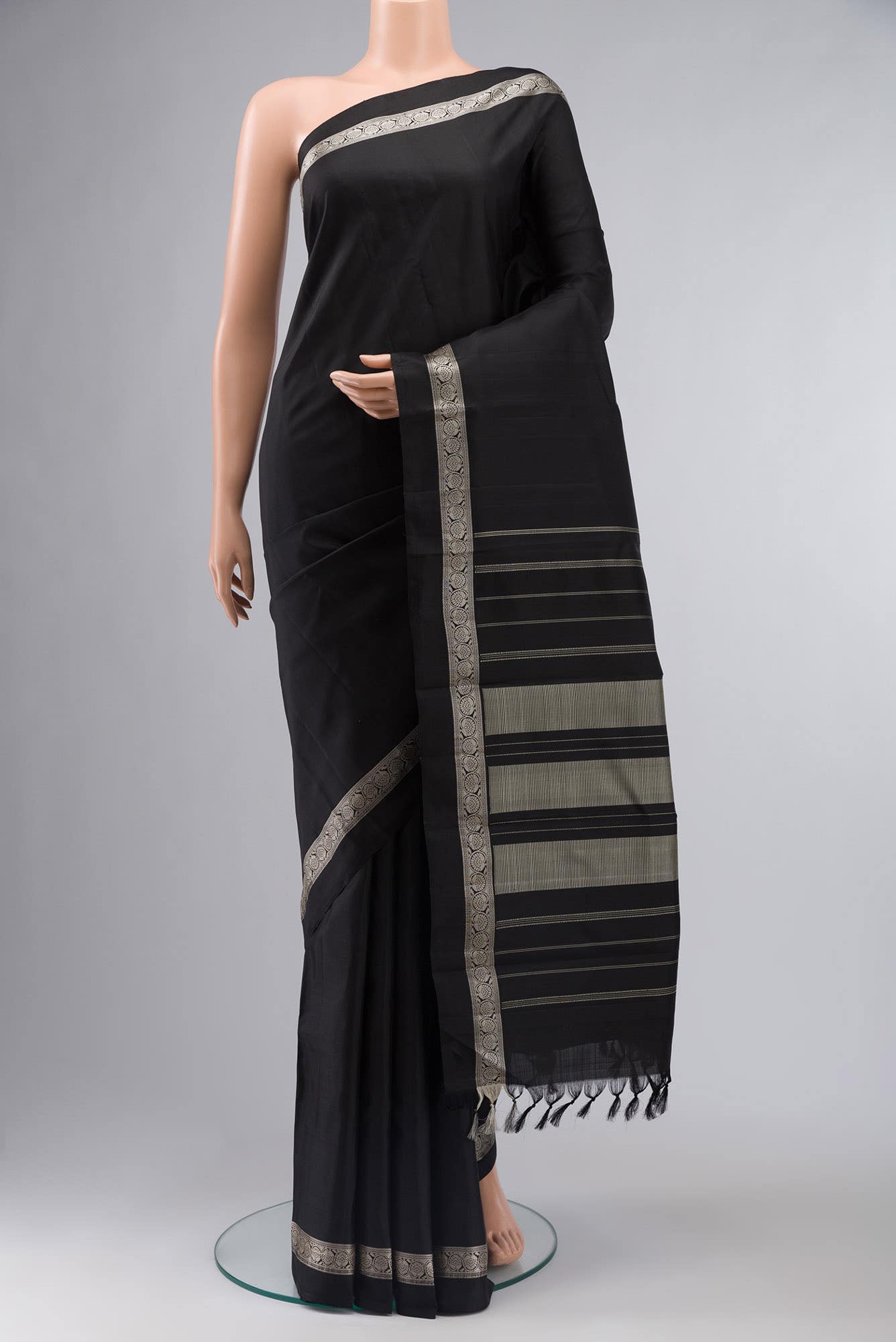 Black Kanchipuram Silk Saree