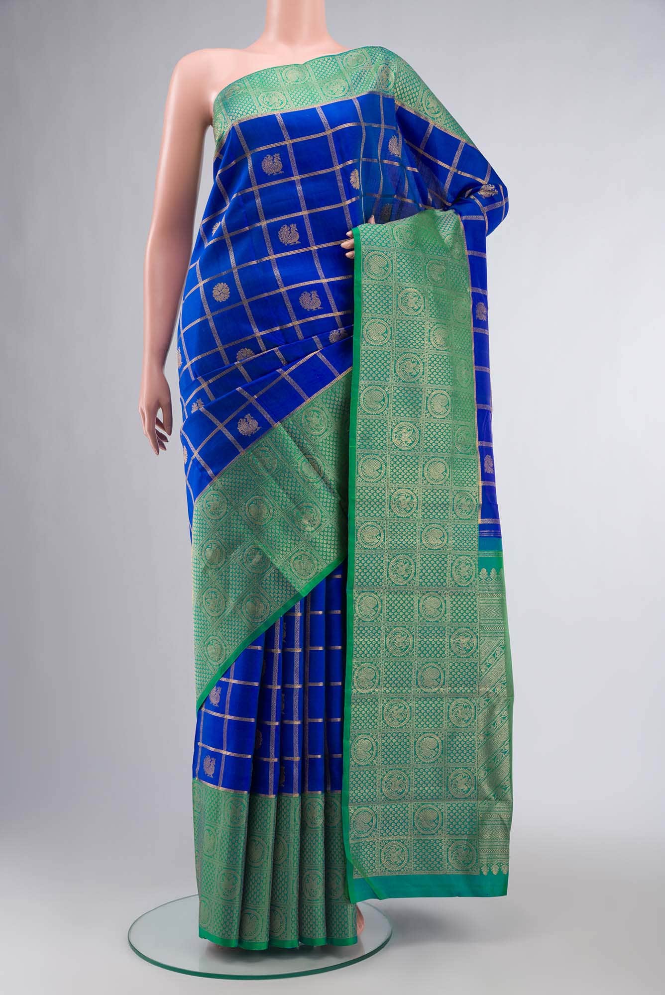 Blue Kanchipuram Silk Saree