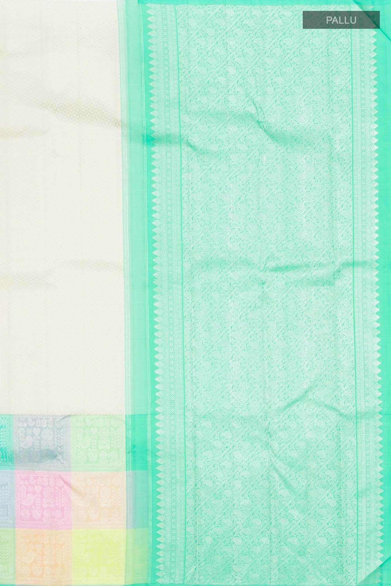 Cream Kanchipuram Silk Saree
