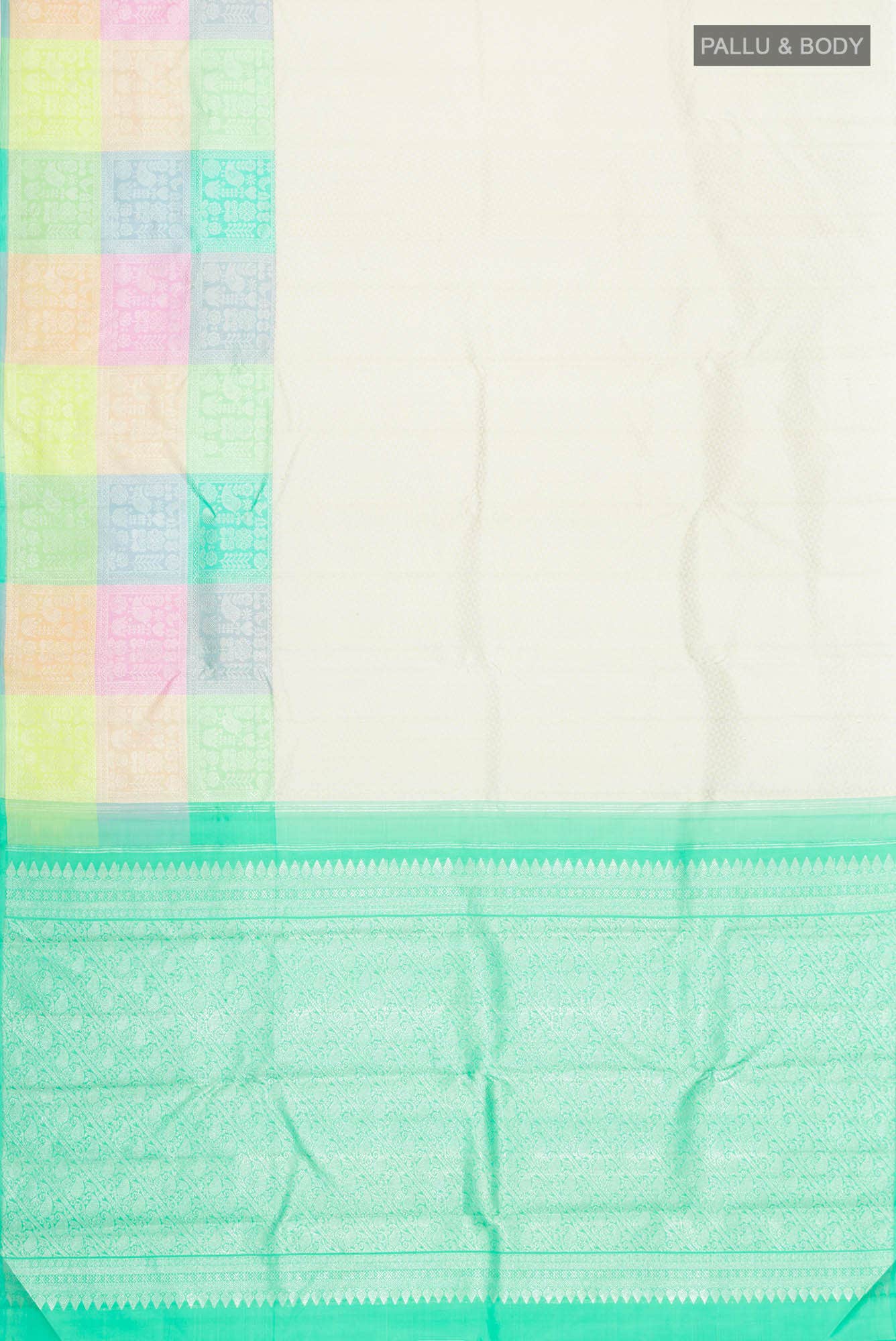 Cream Kanchipuram Silk Saree