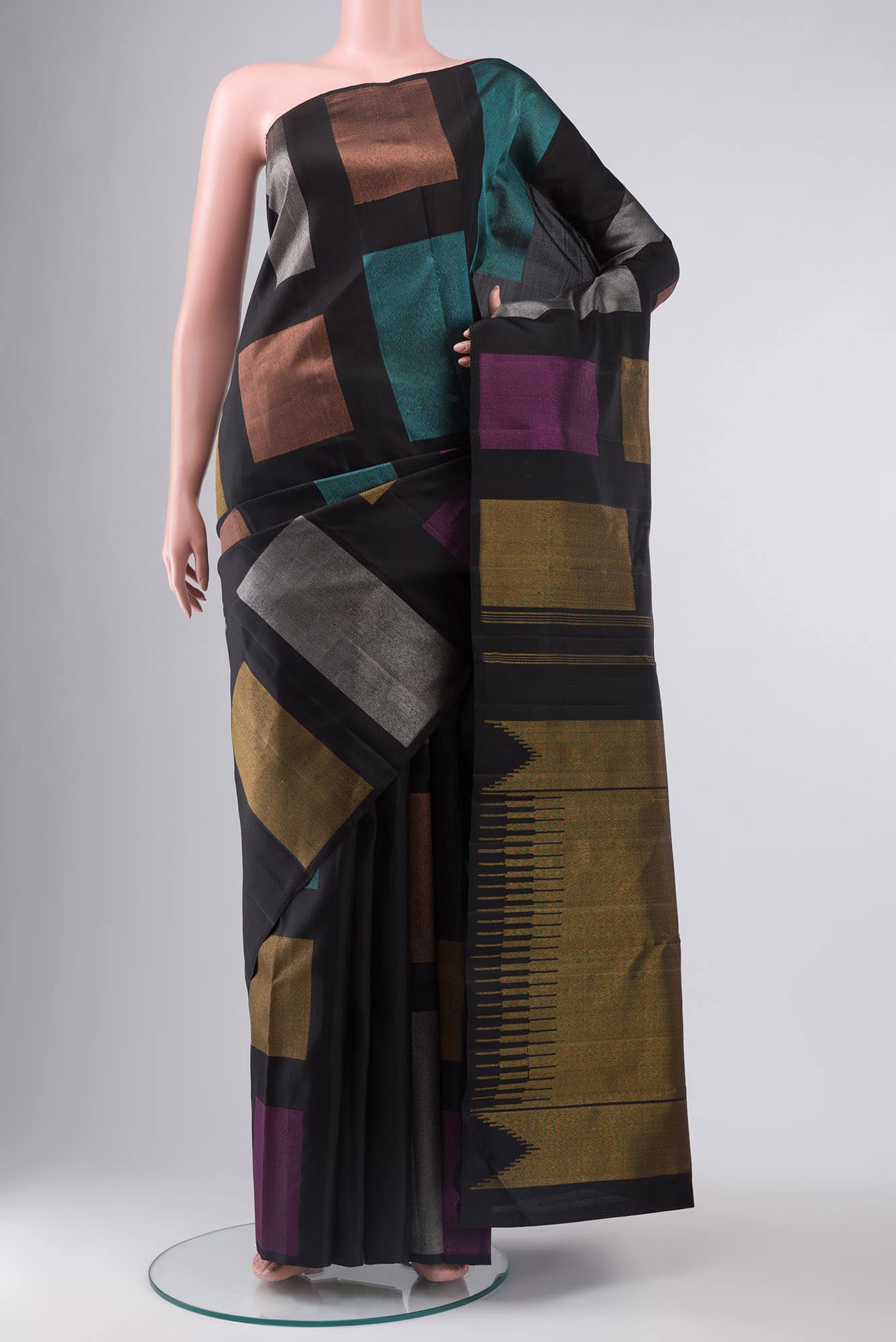 Black Kanchipuram Silk Saree