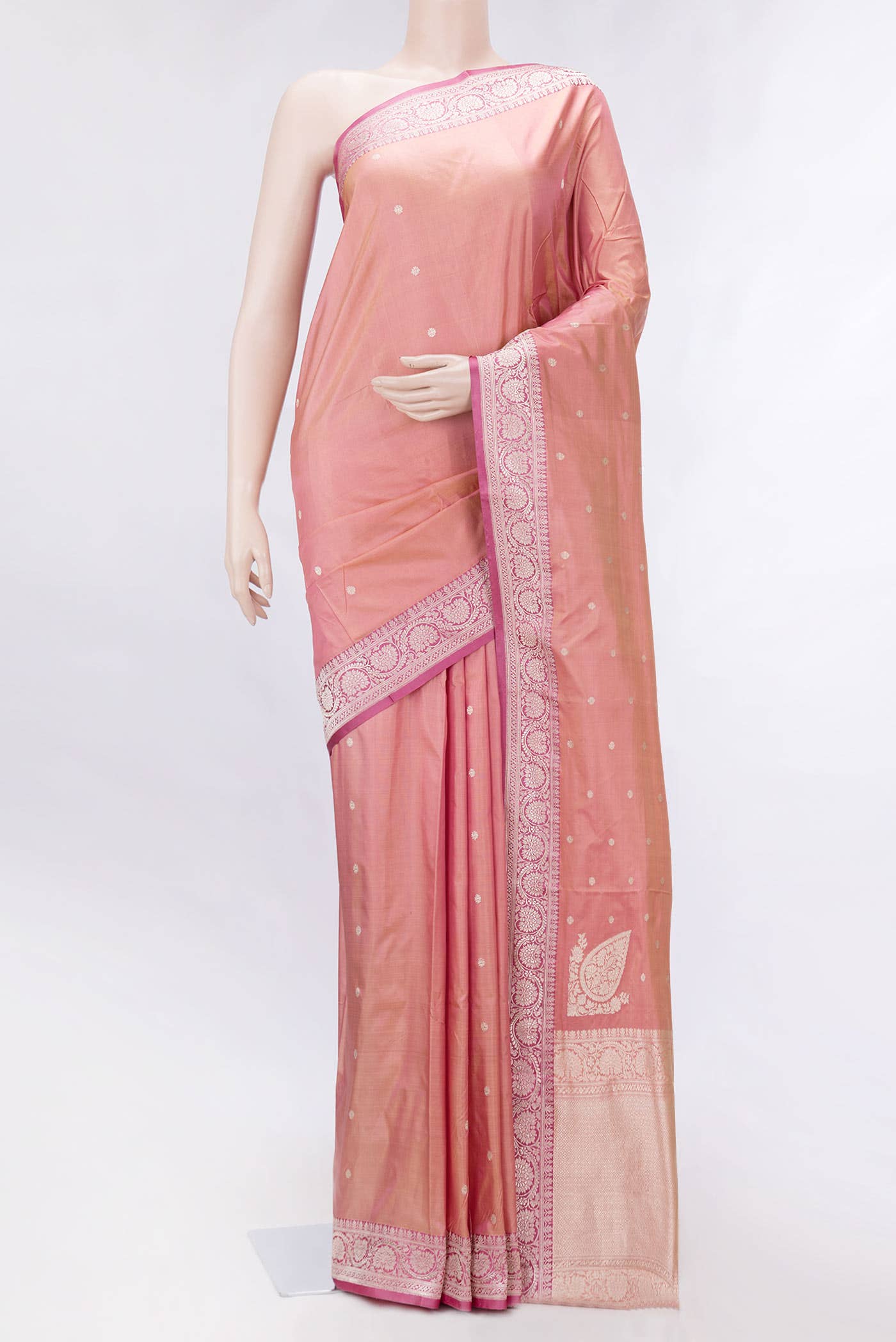 Pink Dual Tone Banarasi Silk Saree